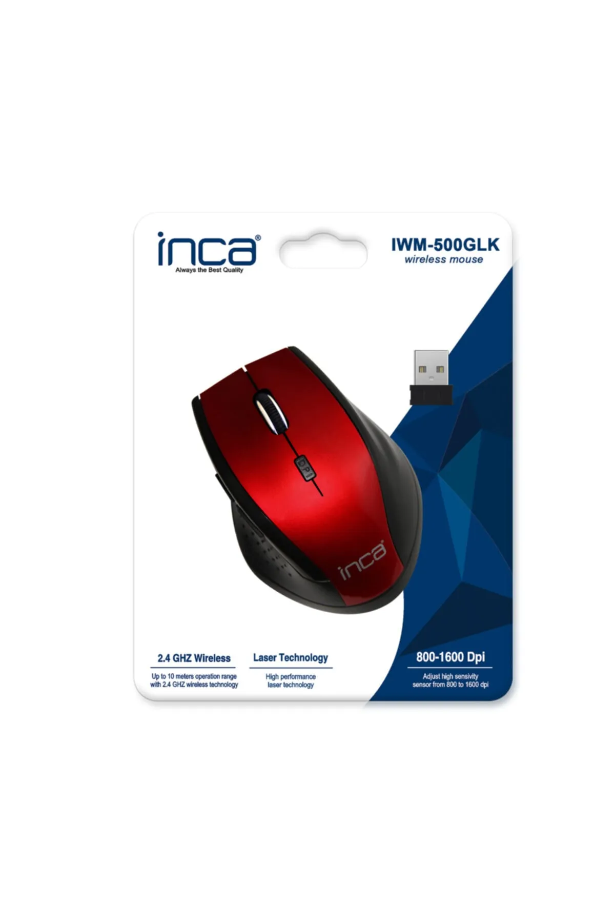 Inca Iwm-500glk Wireless Laser Mouse Kırmızı