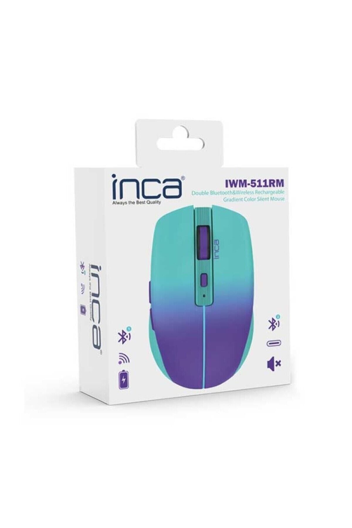 Inca IWM-511RM Dual Mod Bluetooth+Wireless Rechargeable Gradient Color Silent Mouse