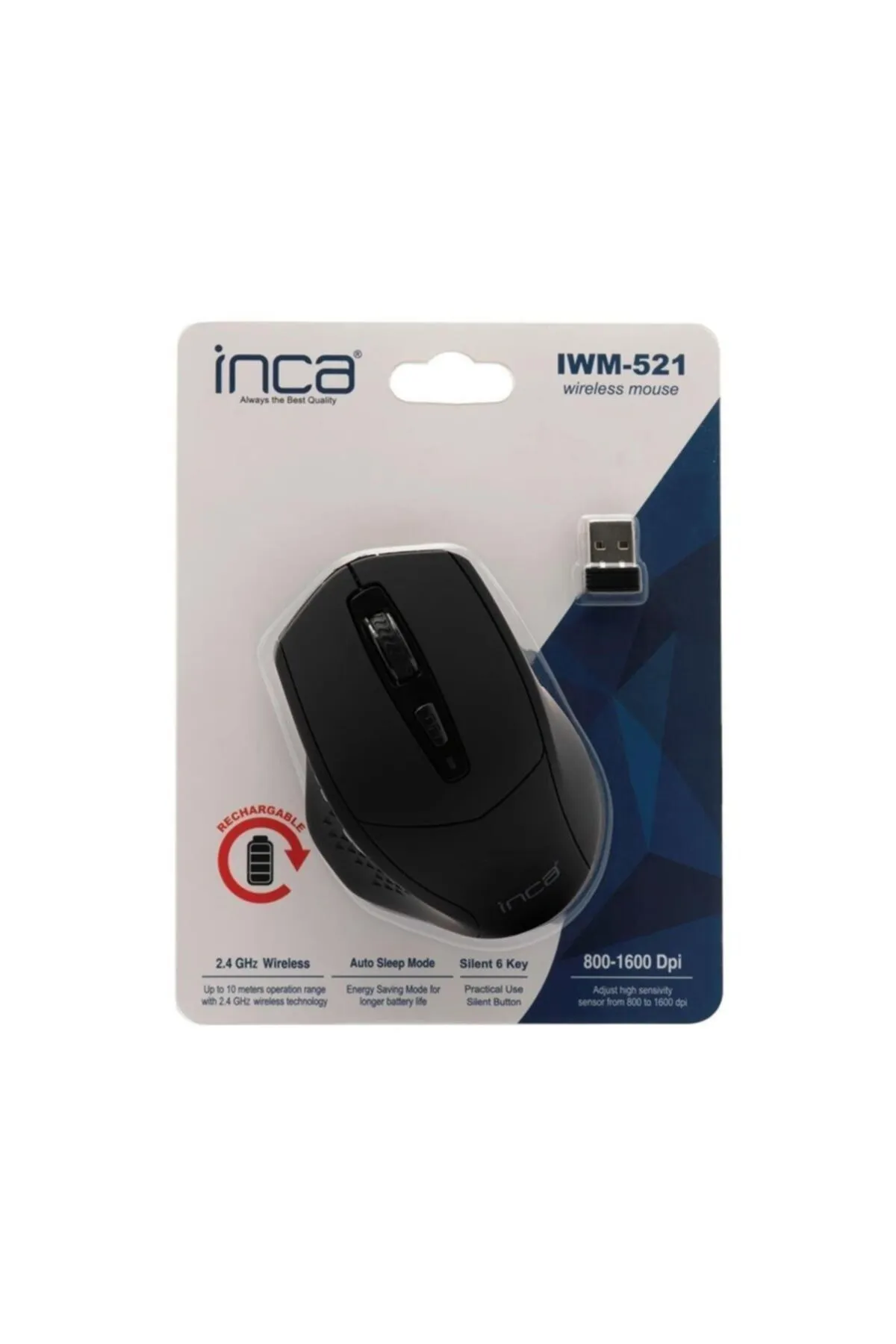 Inca Iwm-521 Rechargeable Silent Wireless Mouse (SESSİZ)