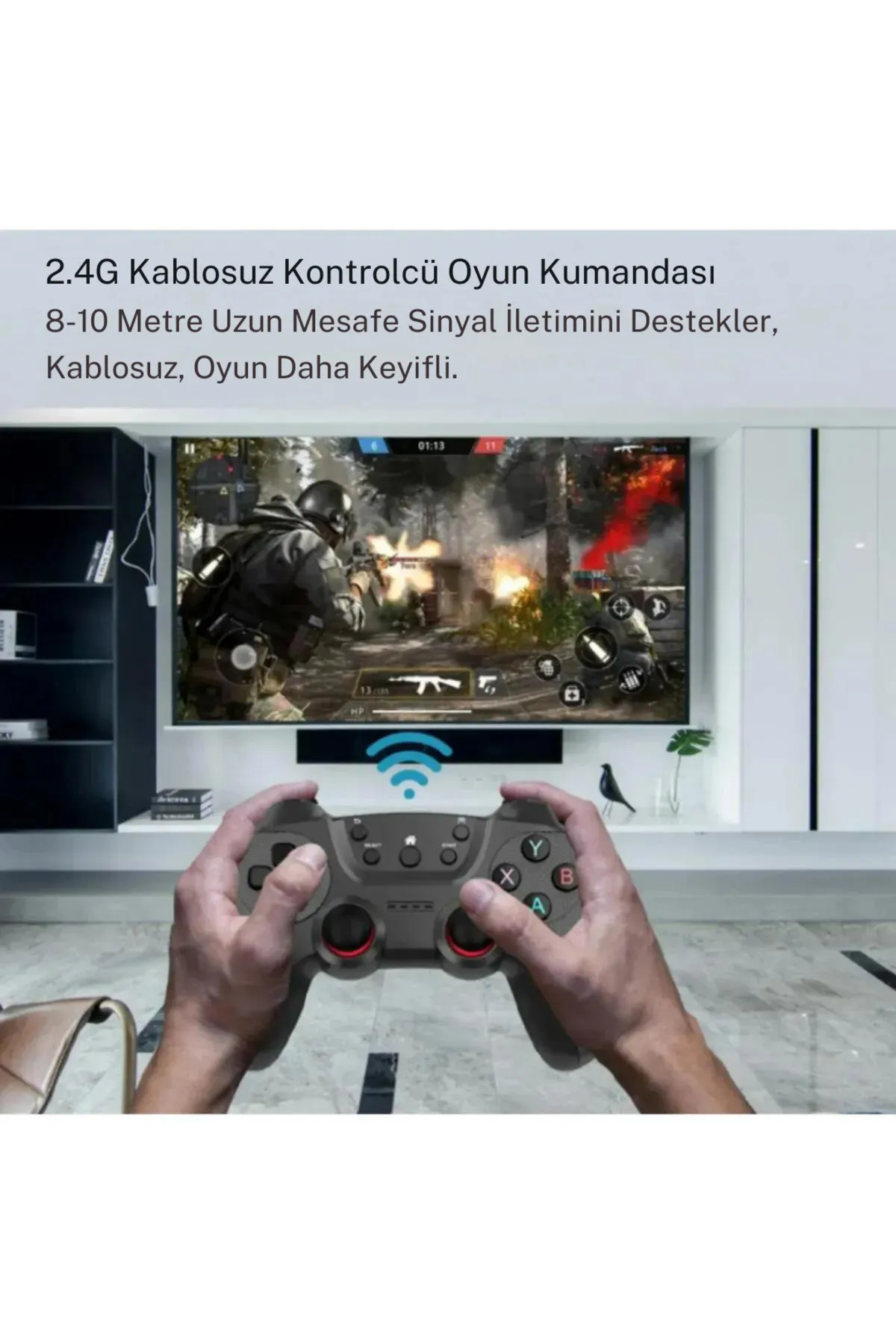 VOOKA Joystick Gamepad Çiftli TV PC Uyumlu Oyun Konsolu 2.4G Gamepad Double Joystick Doungle