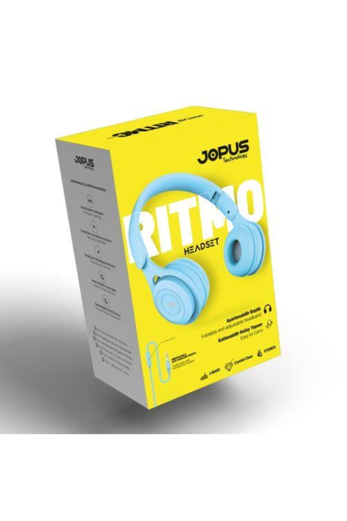 Jopus Js80 Ritmo Universal 3,5 Mikrofonlu Kulaklık Mavi