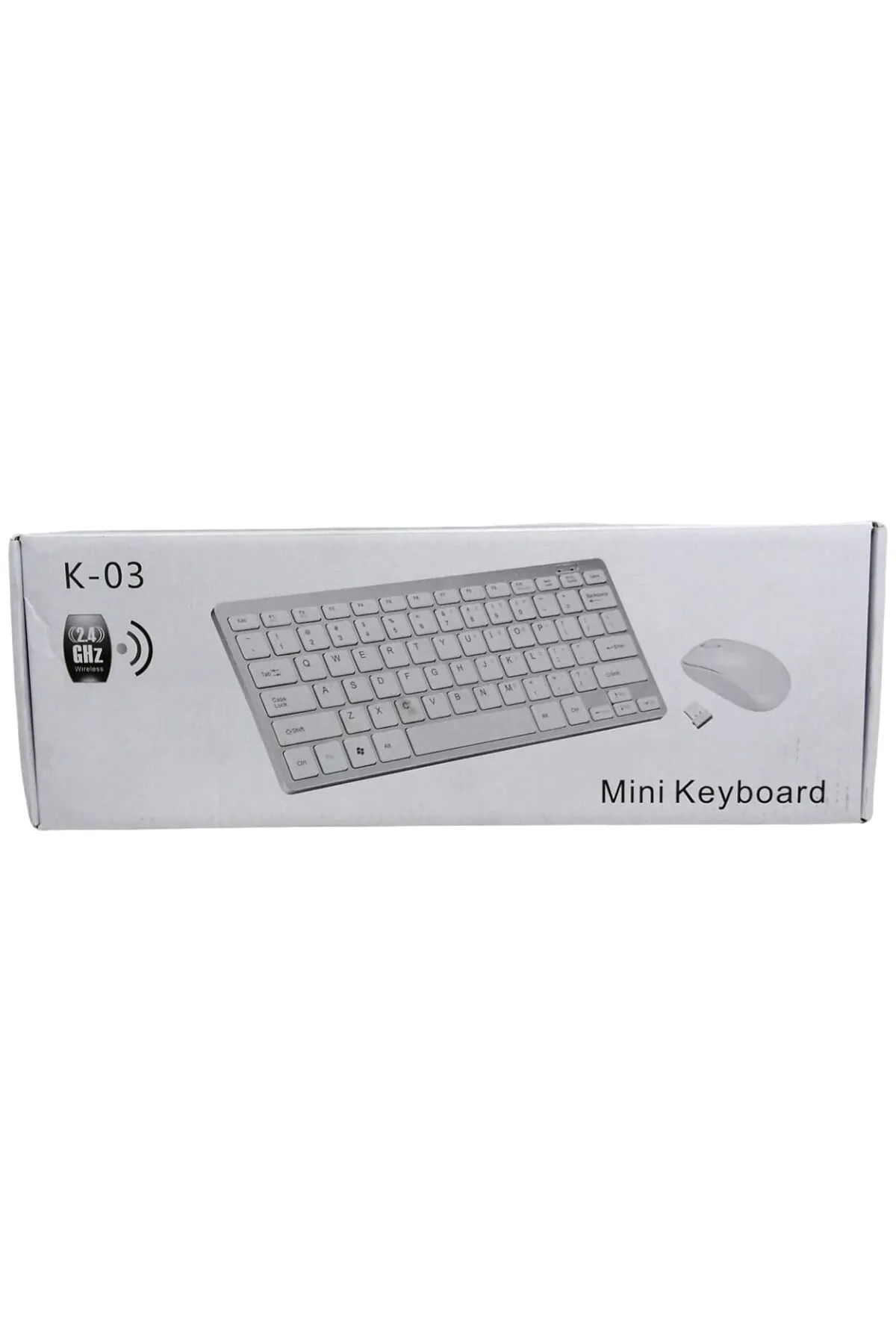 Lallim K-03 MİNİ BEYAZ WIRELESS KABLOSUZ KLAVYE MOUSE S PL-395 (4767) - LAL7150-1605