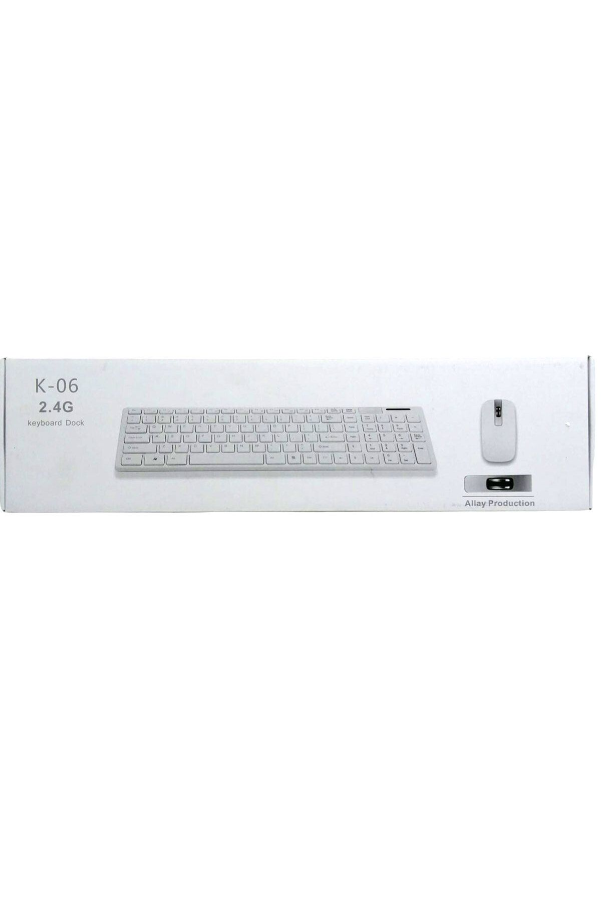 feifei K-06 BEYAZ DOCK WIRELESS KABLOSUZ KLAVYE MOUSE S PL-374 (4767) - FEİ5205-1178