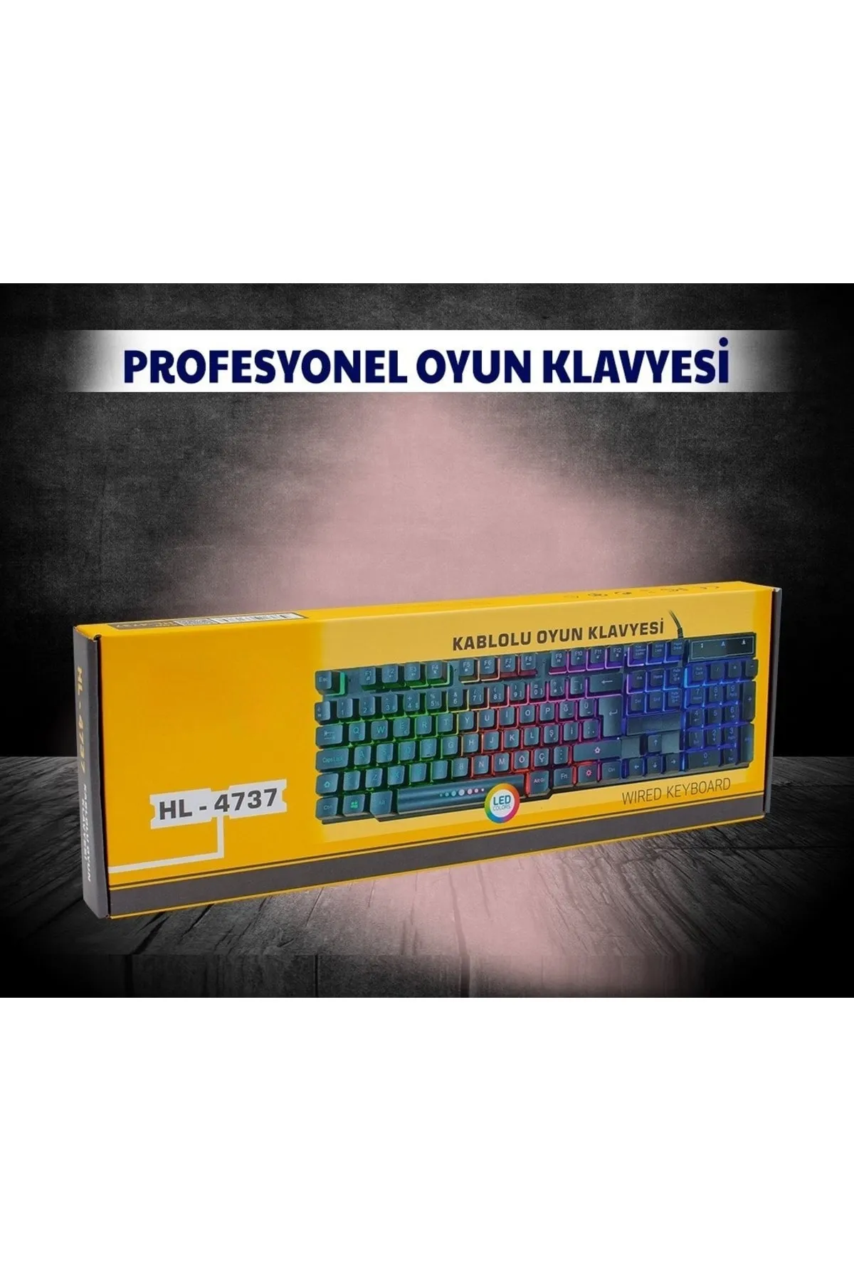 nelerbulurum Şık Tasarım Hassas Ve Sessiz Tuşlu Rgb Işıklı Kablolu Oyuncu Gamıng Klavye