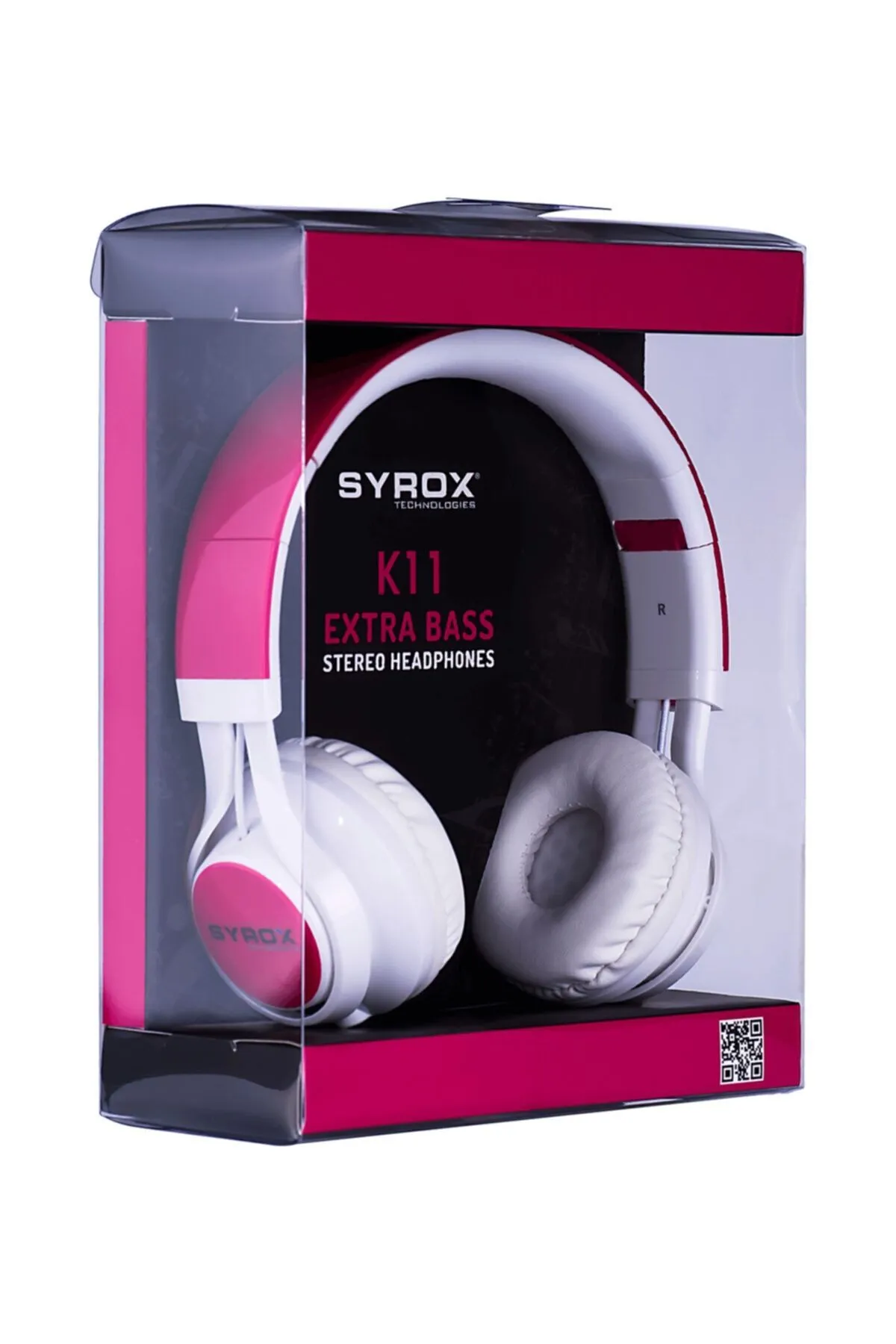 Syrox K11 Mikrofonlu Kablolu Stereo Kulaküstü Kulaklık (pembe)