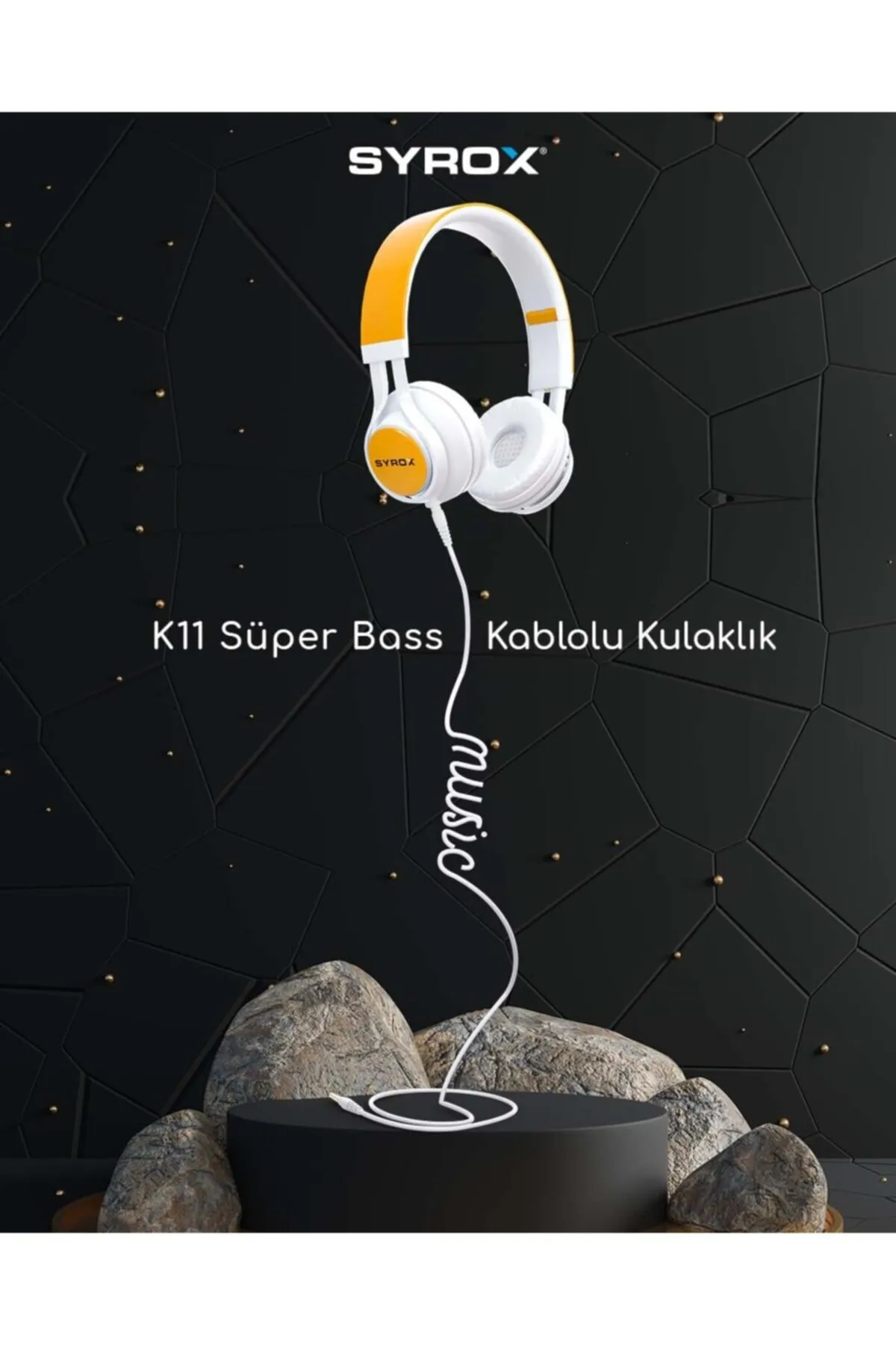 Syrox K11 Mikrofonlu Stereo Kablolu Kulak Üstü Kulaklık