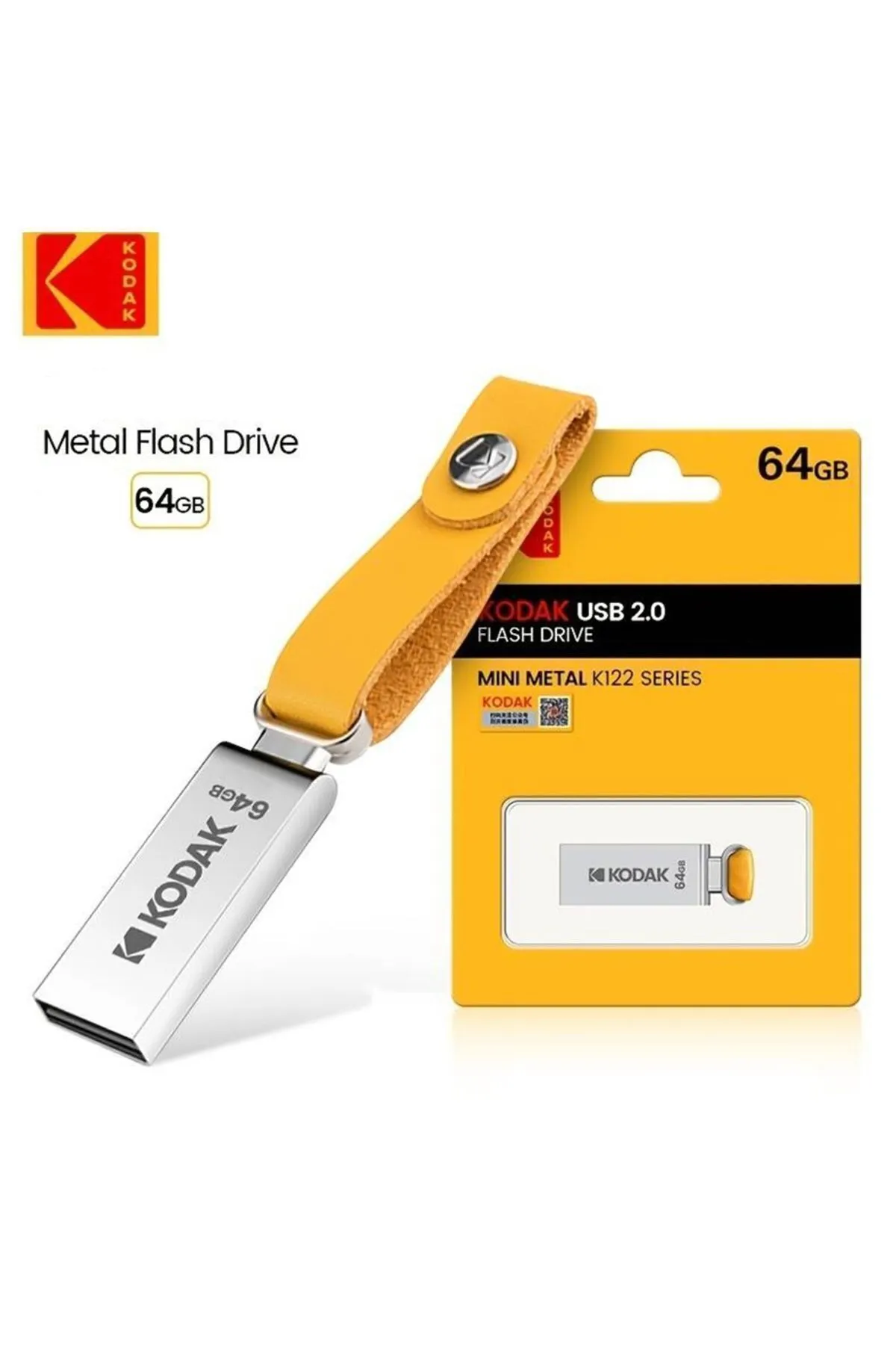 Kodak K122 64gb.usb Flash Bellek Dönüştürücü Hediye 2.0 Orginal Sağlam Metal