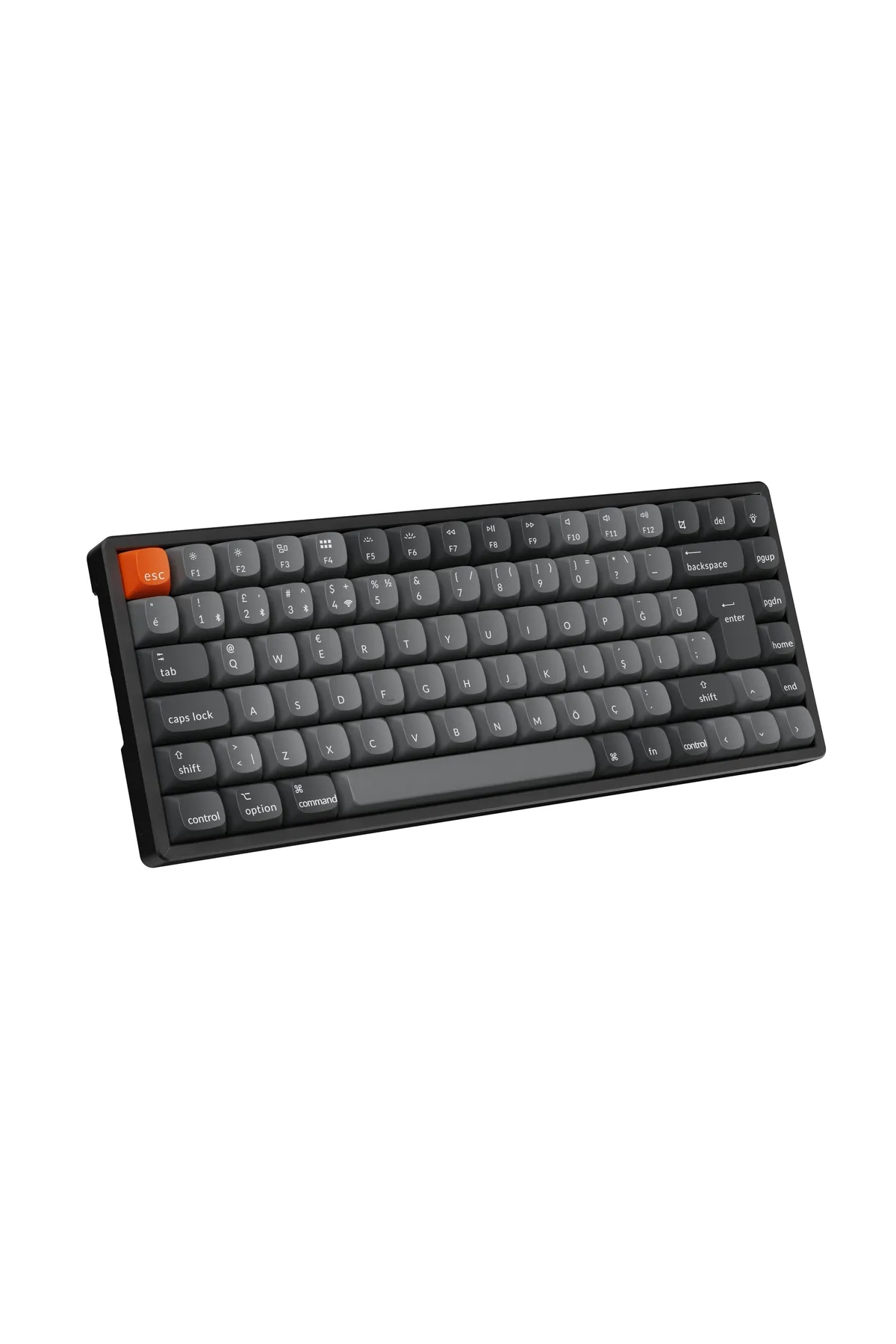 Keychron K2 Max %75 RGB Türkçe Kablosuz Alüminyum Çerçeve Karbon Siyah Mekanik Klavye