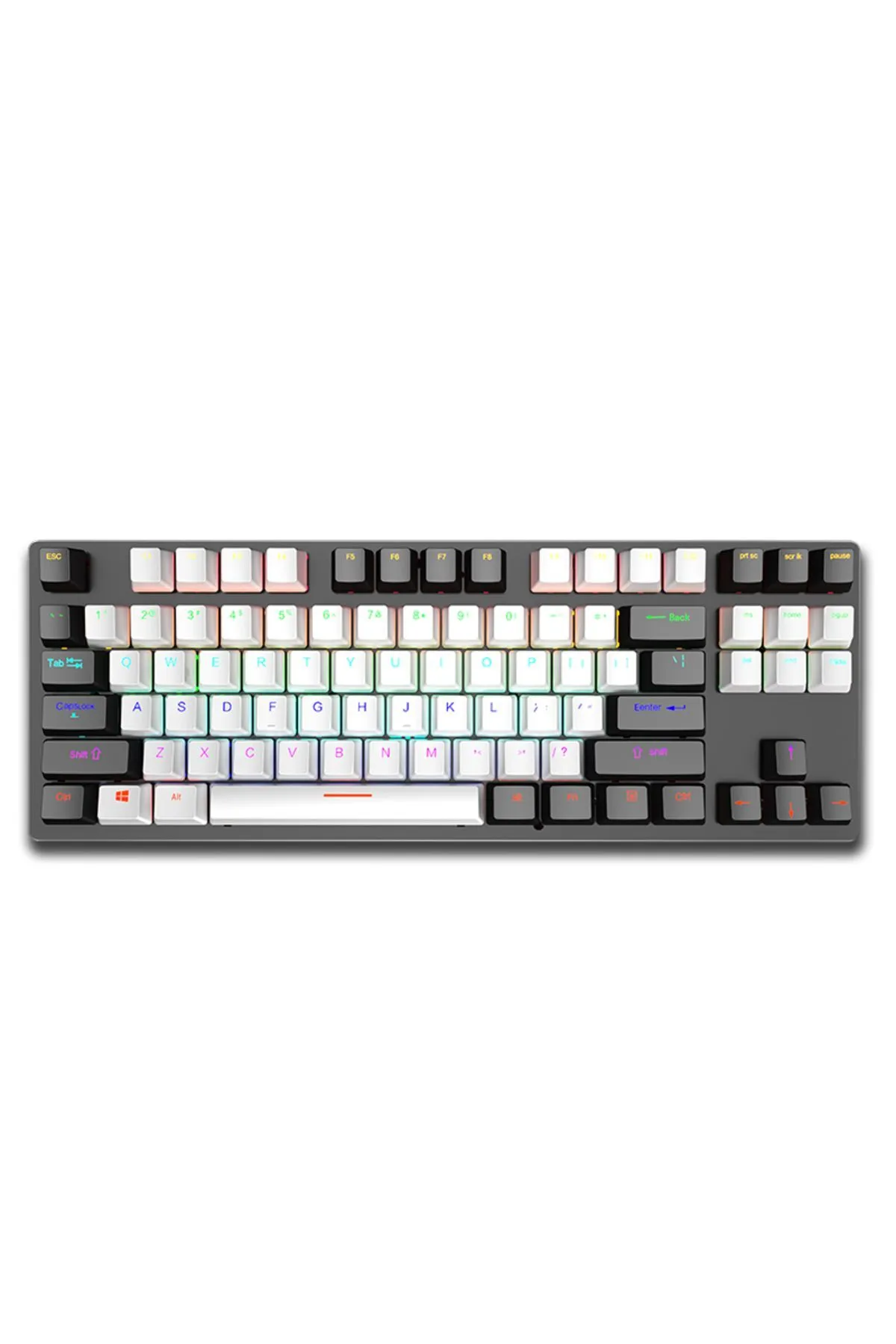 Leaven K550 Mekanik Oyuncu Klavyesi-Değiştirilebilir Switch-Rainbow RGB Aydınlatma-87 Tuş