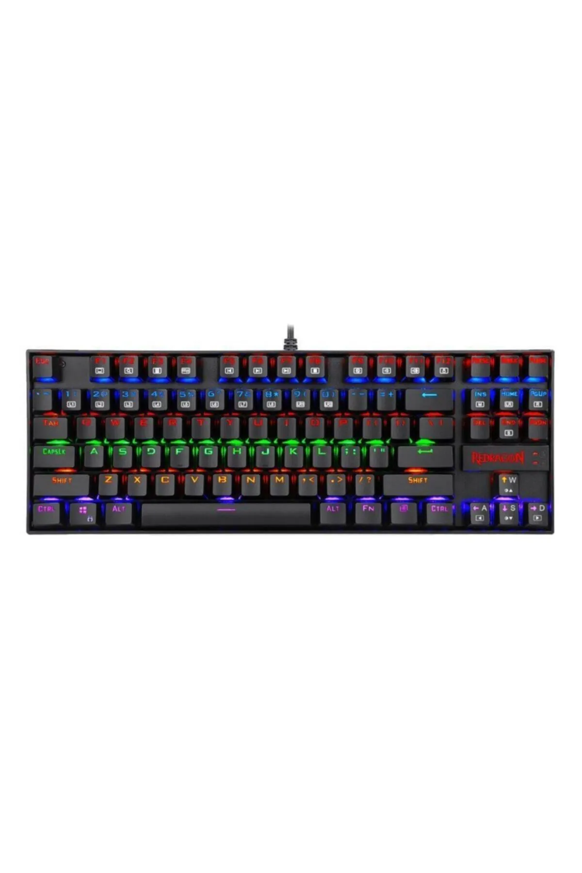 Redragon K552-kr Kumara Red Switch Rainbow Tkl Tr Q Mekanik Siyah Kablolu Gaming (OYUNCU) Klavye