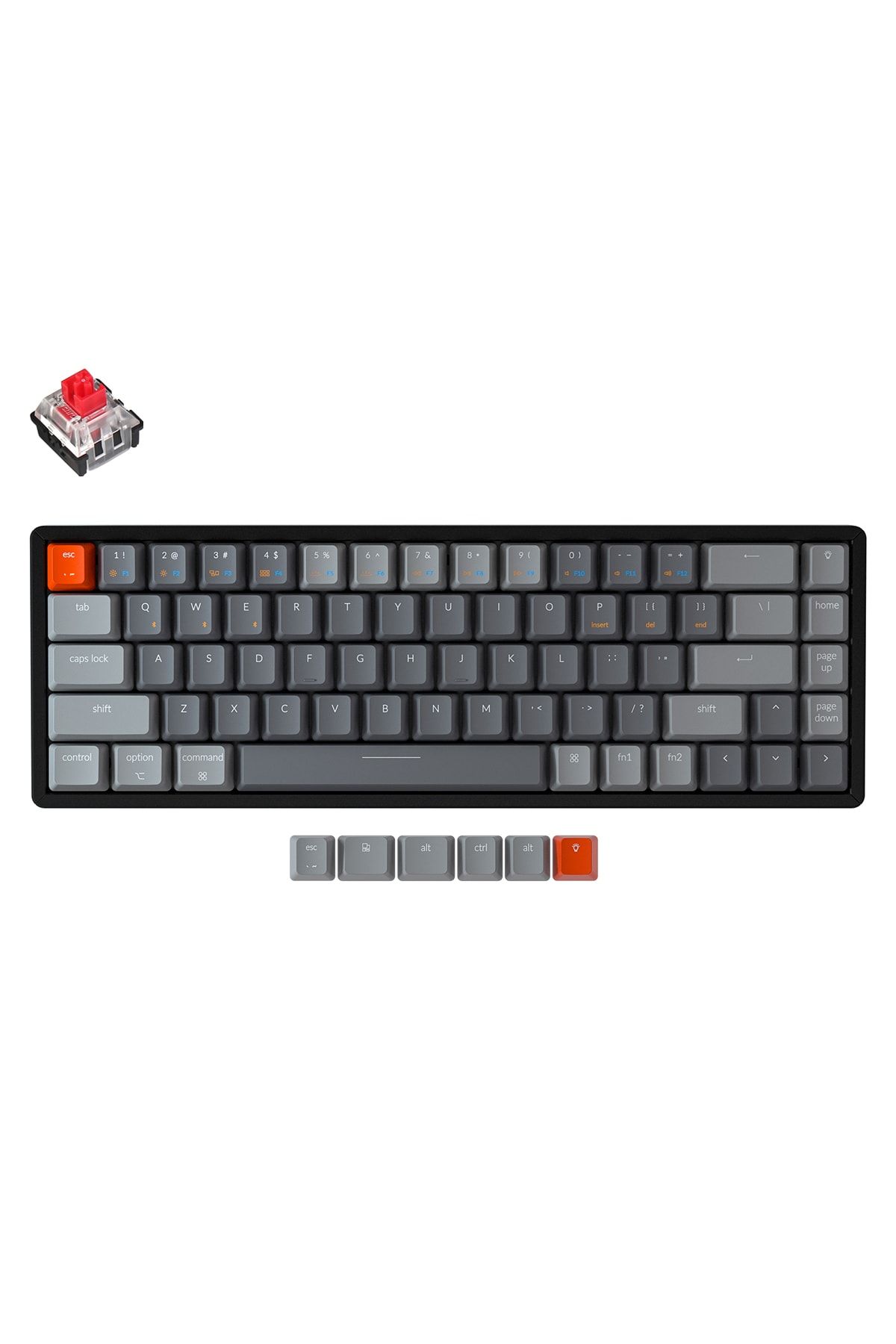 Keychron K6 65%kablosuz Mekanik Klavye-hotswappable-rgb-n-key Rollover-gateron G-pro Red -aluminum