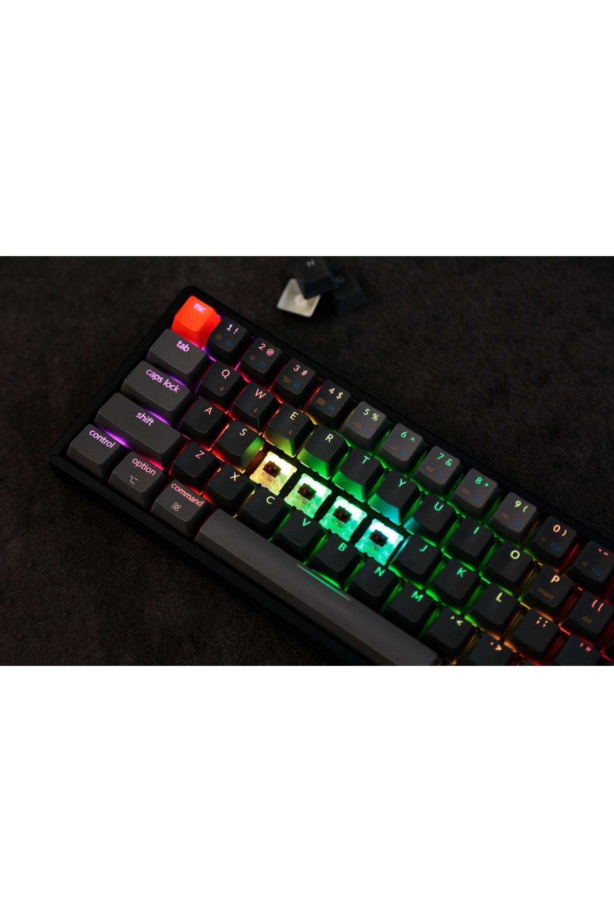 Keychron K6 65%kablosuz Mekanik Klavye-hotswappable-rgb-n-key Rollover-gateron G-pro Red -aluminum