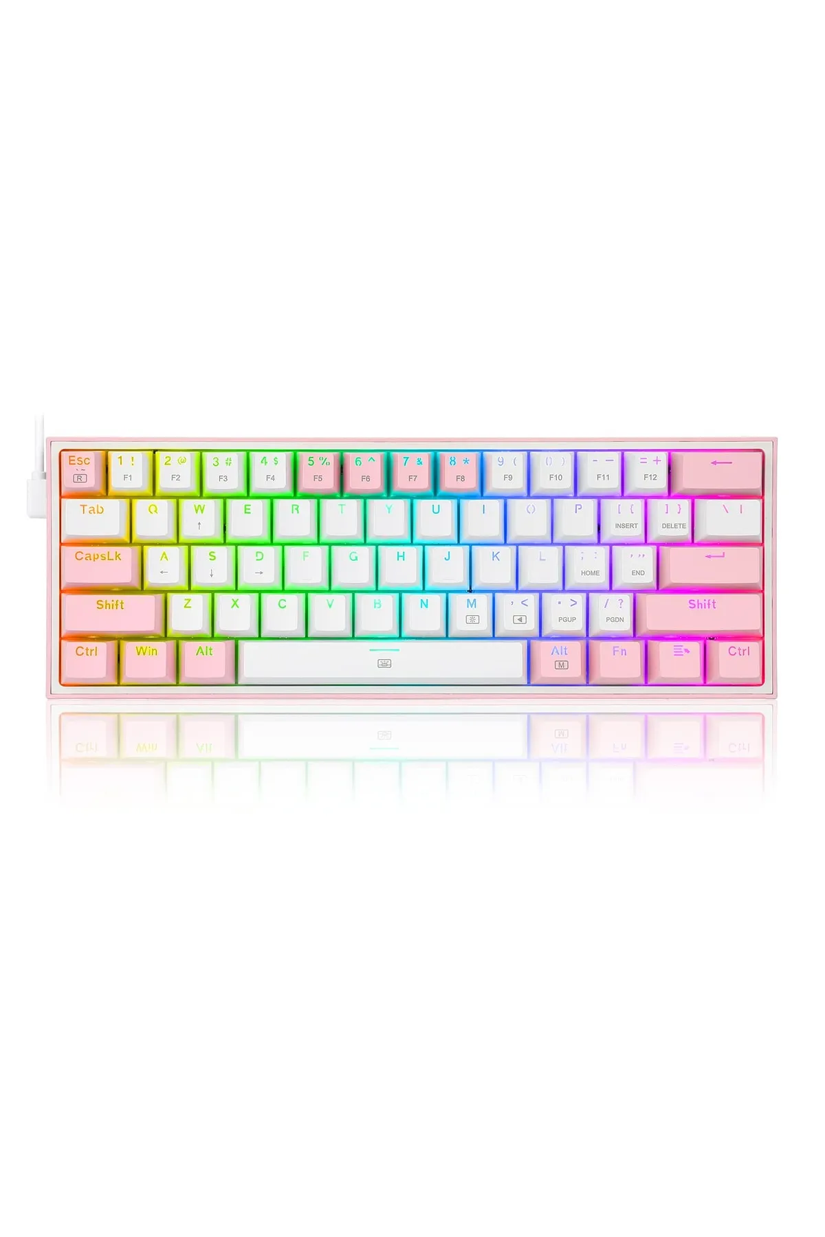 Redragon K617-rgb Wp Fızz %60 Q Türkçe Kablolu Mekanik Klavye Beyaz/pembe