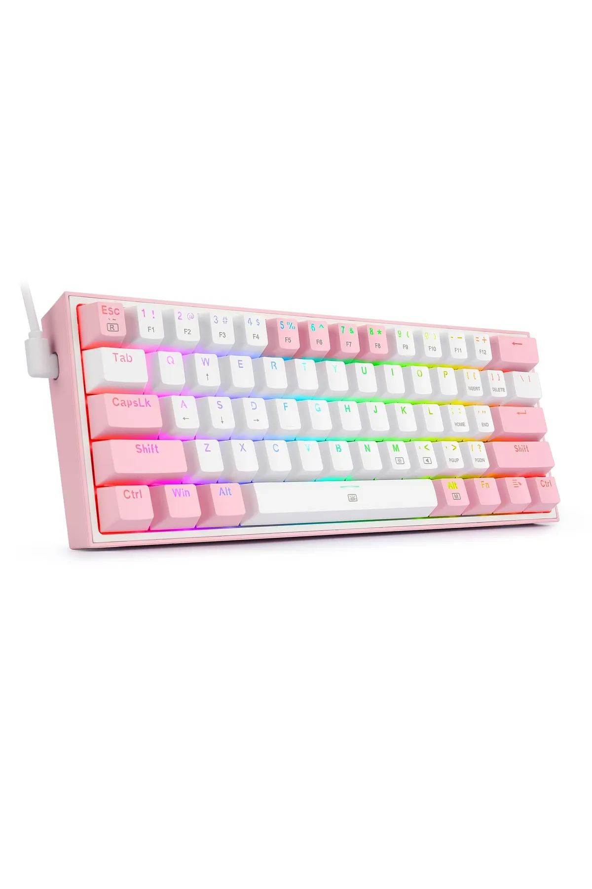 Redragon K617-rgb Wp Fızz %60 Q Türkçe Kablolu Mekanik Klavye Beyaz/pembe