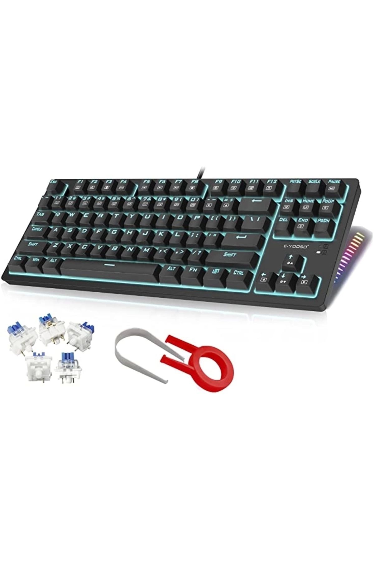 e-yooso K620 Mekanik Klavye Blue Switch Siyah Ve Beyaz Klavye Seçeneği Outemu Gamer