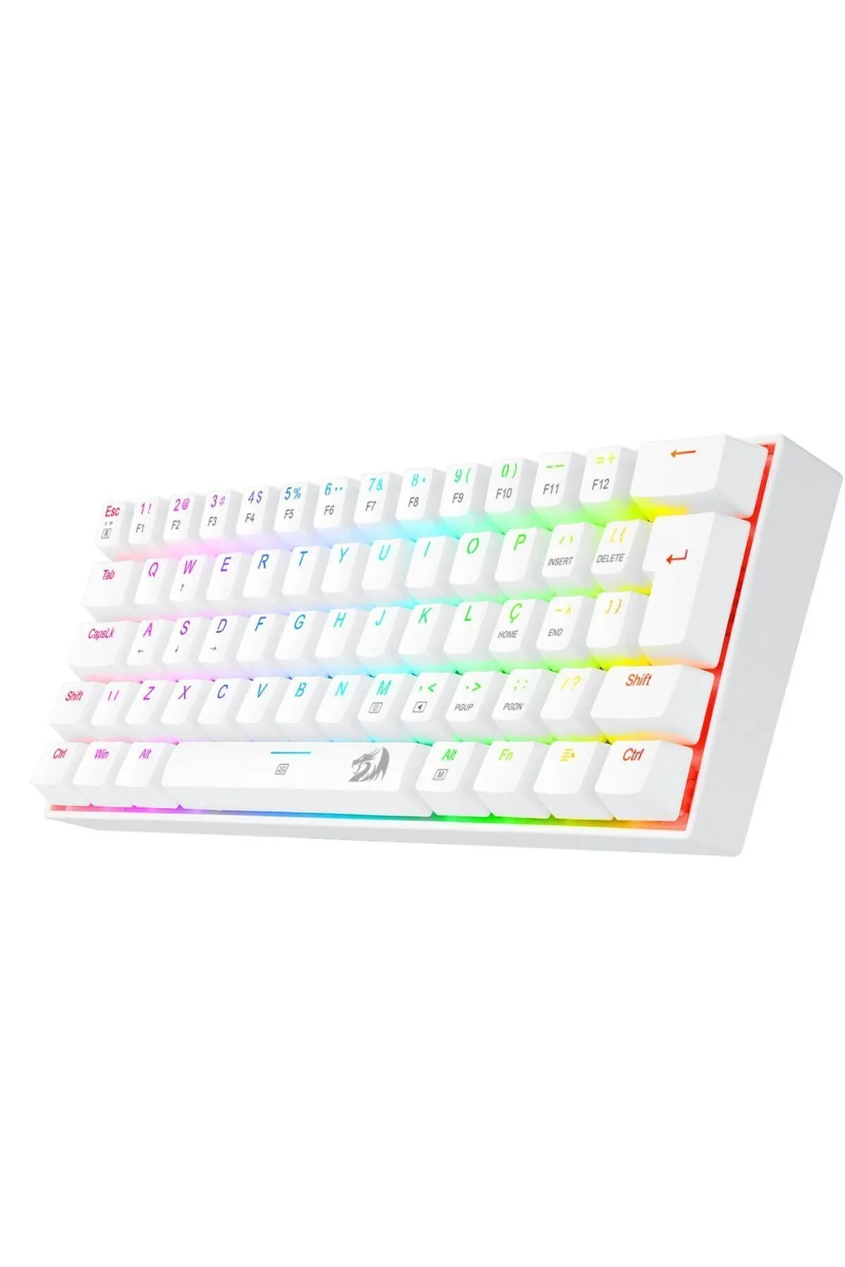 Redragon K630w-rgb Dragonborn %60 Blue Switch Beyaz Mekanik Kablolu Oyuncu Klavyesi