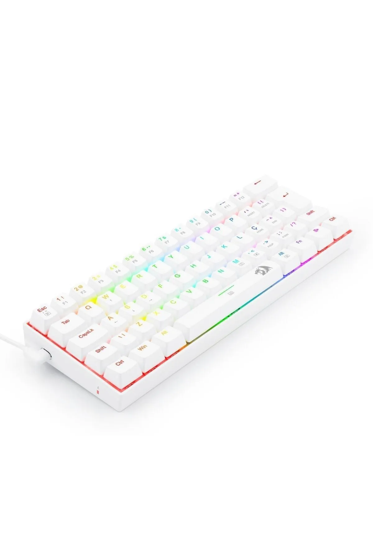 Redragon K630w-rgb Dragonborn %60 Blue Switch Beyaz Mekanik Kablolu Oyuncu Klavyesi