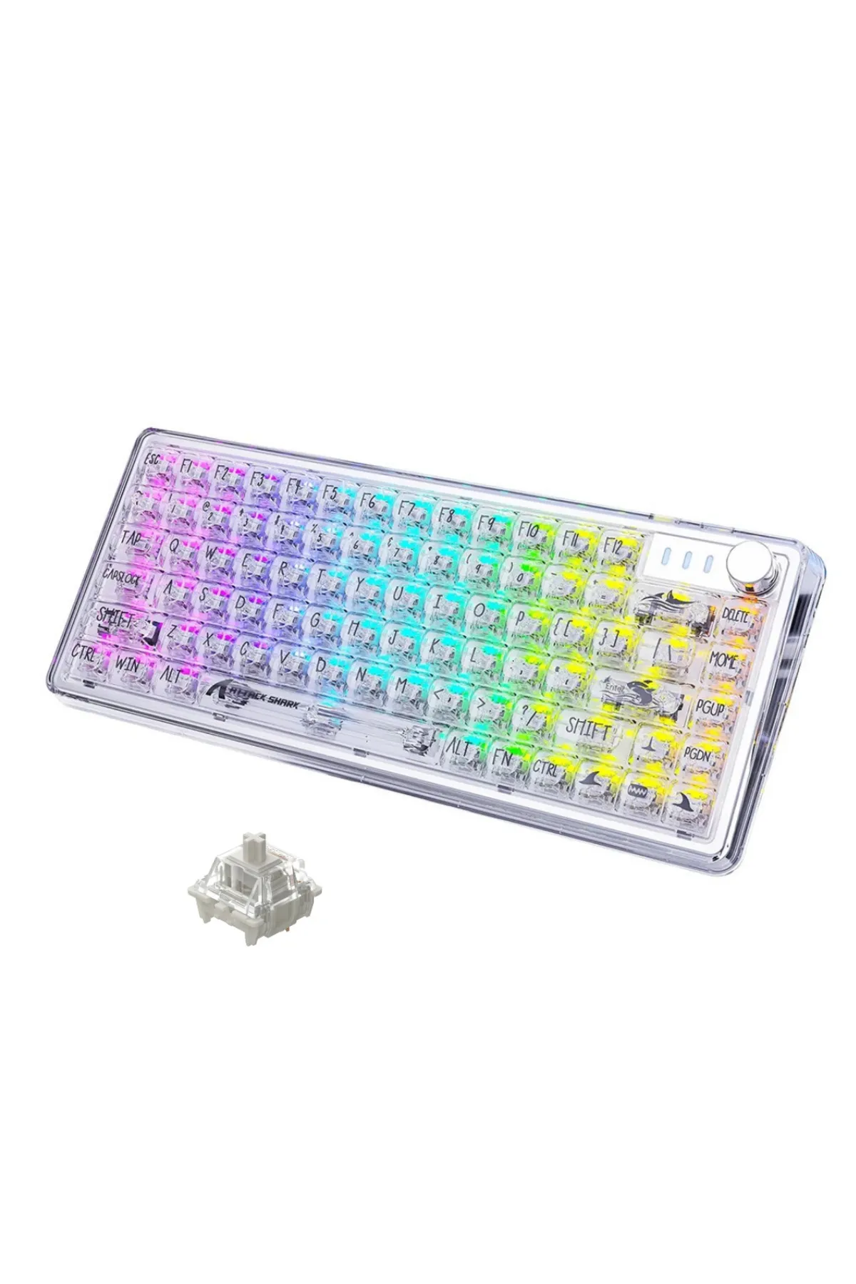 Attack Shark K75 Profesyonel White Switch Rgb Oyun Klavyesi Gaming Mekanik 81 Tuşlu Şeffaf Oyuncu Klavyesi Hot