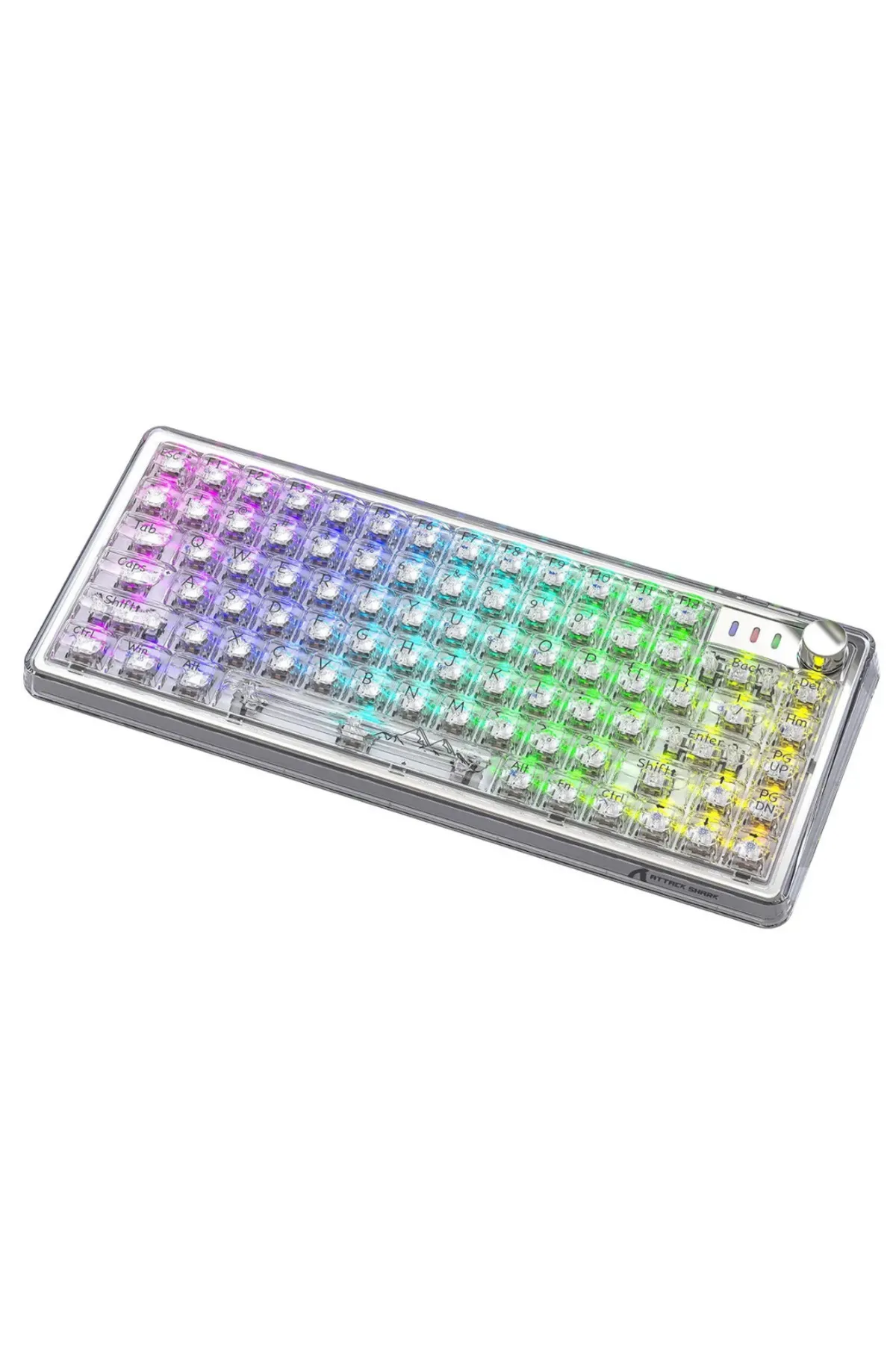 Attack Shark K75 Profesyonel White Switch Rgb Oyun Klavyesi Gaming Mekanik 81 Tuşlu Şeffaf Oyuncu Klavyesi Hot