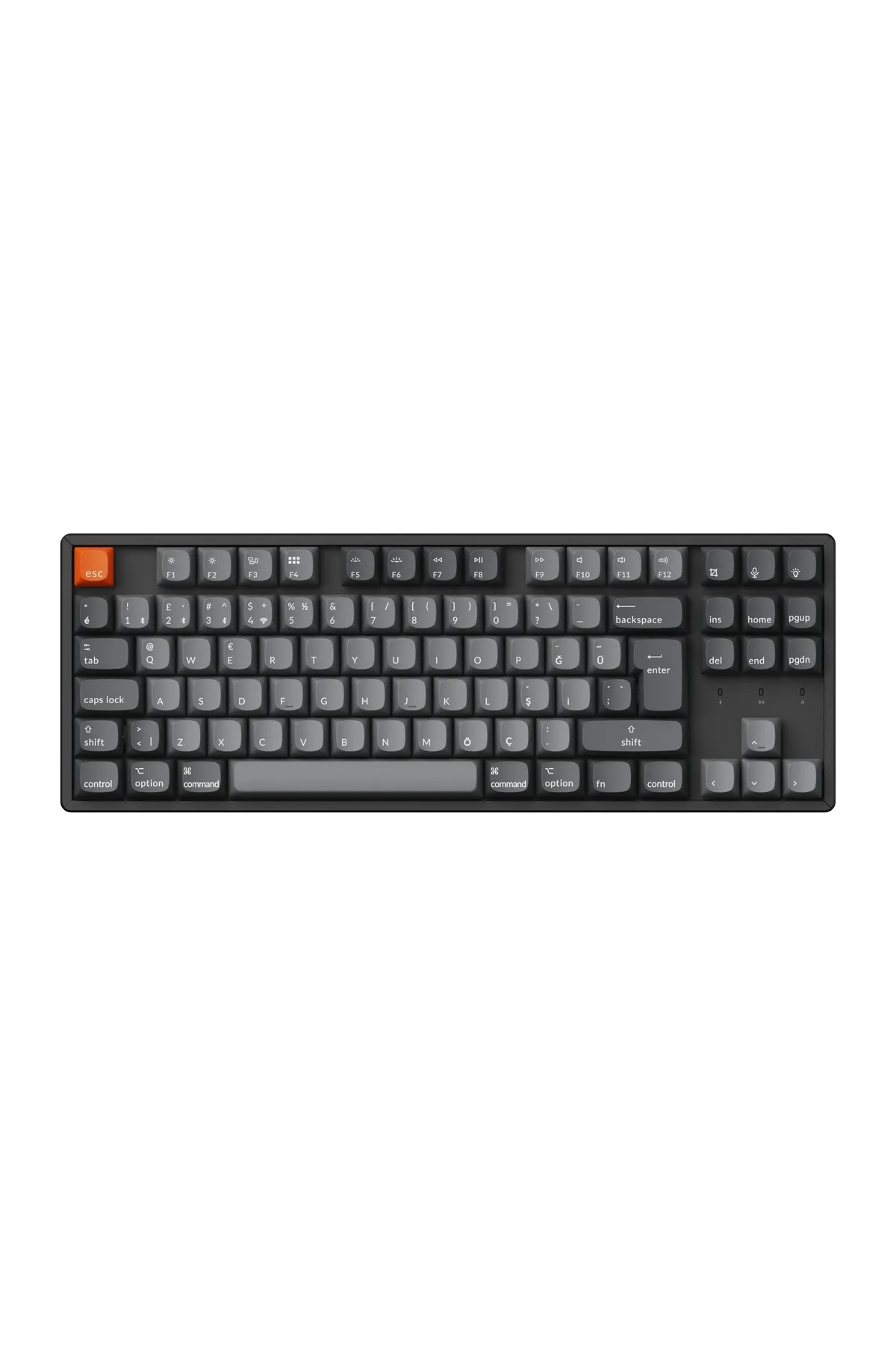 Keychron K8 Max %80 Tkl Rgb Türkçe Red Switch Kablosuz Alüminyum Çerçeve Karbon Siyah Mekanik Klavye