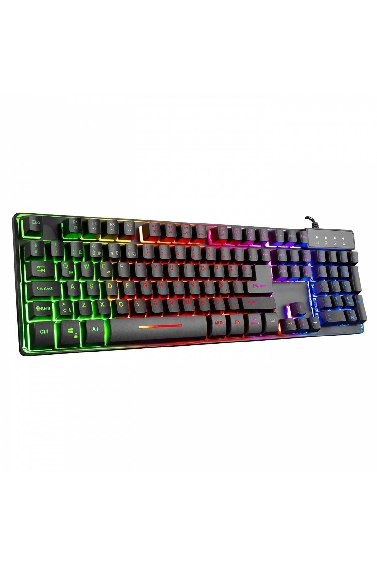 Voground K9 Ledli Gaming Mekanik Hisli Oyuncu Usb Klavye Rgb38