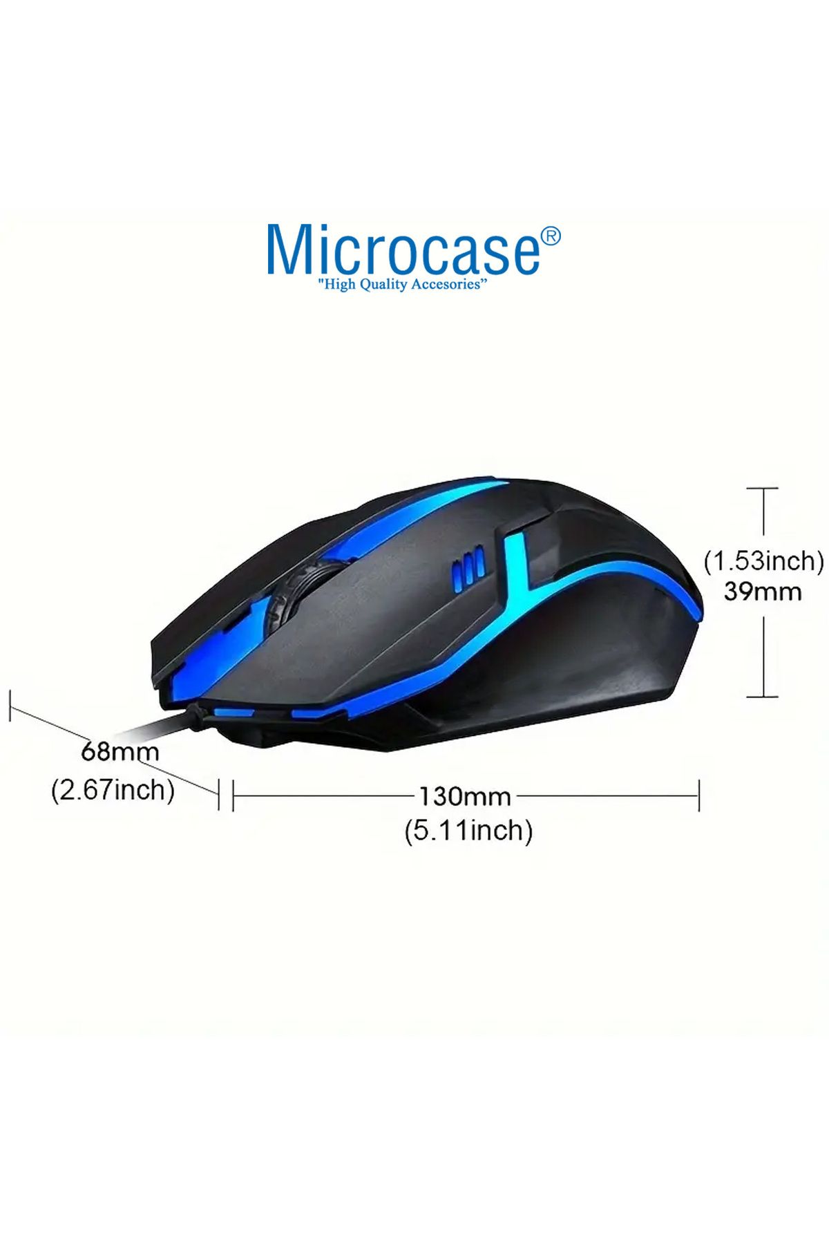 Microcase Kablolu Işıklı Gaming Oyuncu Mouse - AL4928 Uyumlu