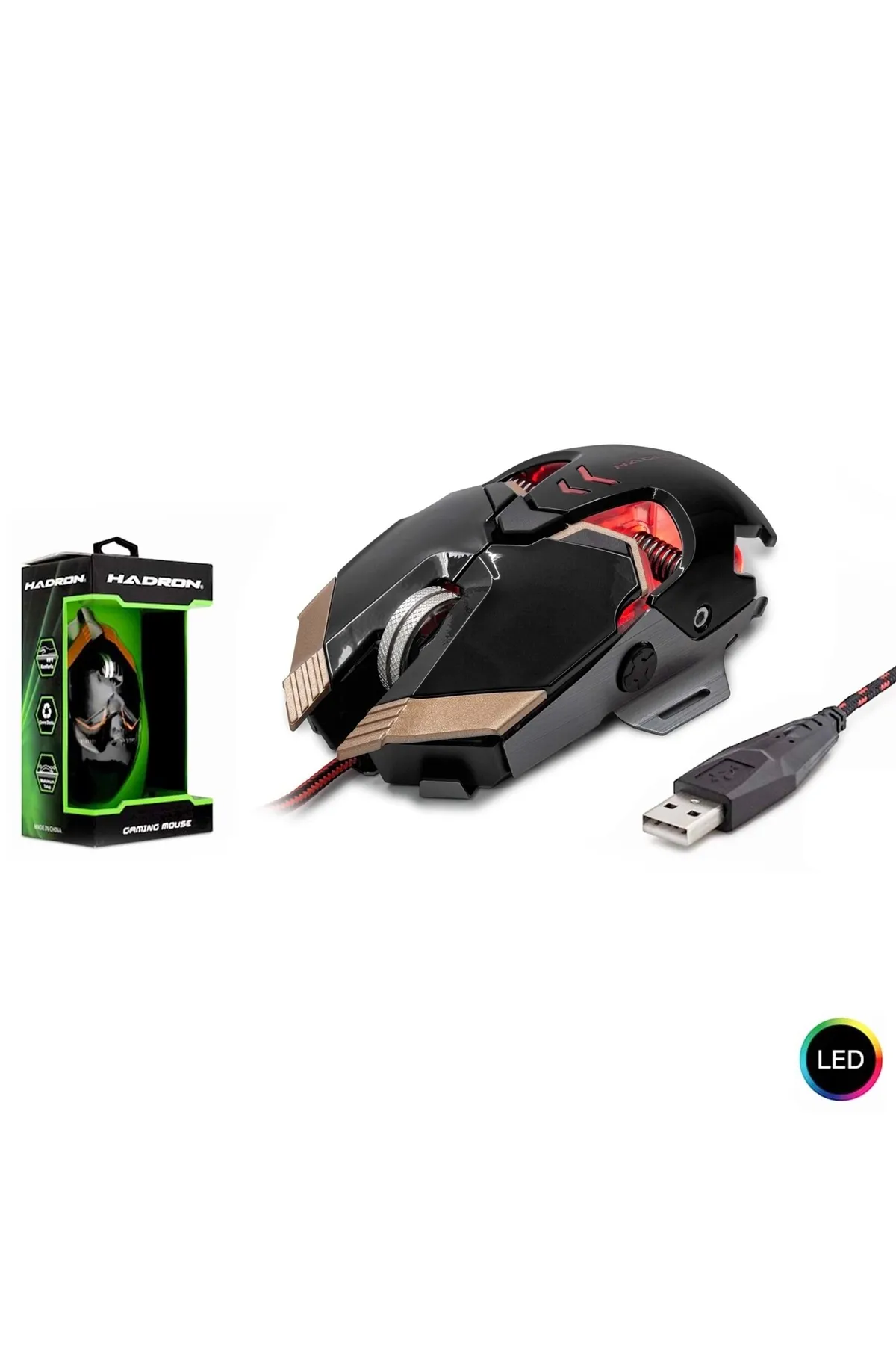 Hadron Kablolu Oyuncu Mouse 3200dpı Ledli Hadron Hd-g22