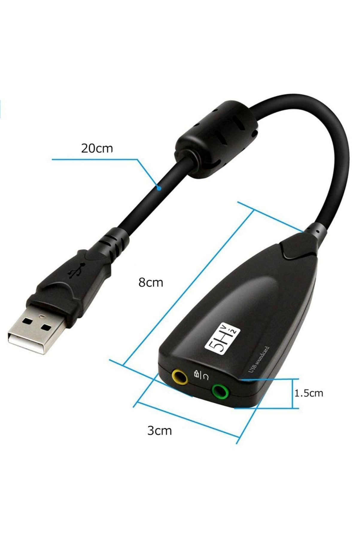 aogo Kablolu Usb Ses Kartı 5hv2 Sound Tak Kullan Kulaklık Mikrofon Çıkışı Harici Ses Kartı