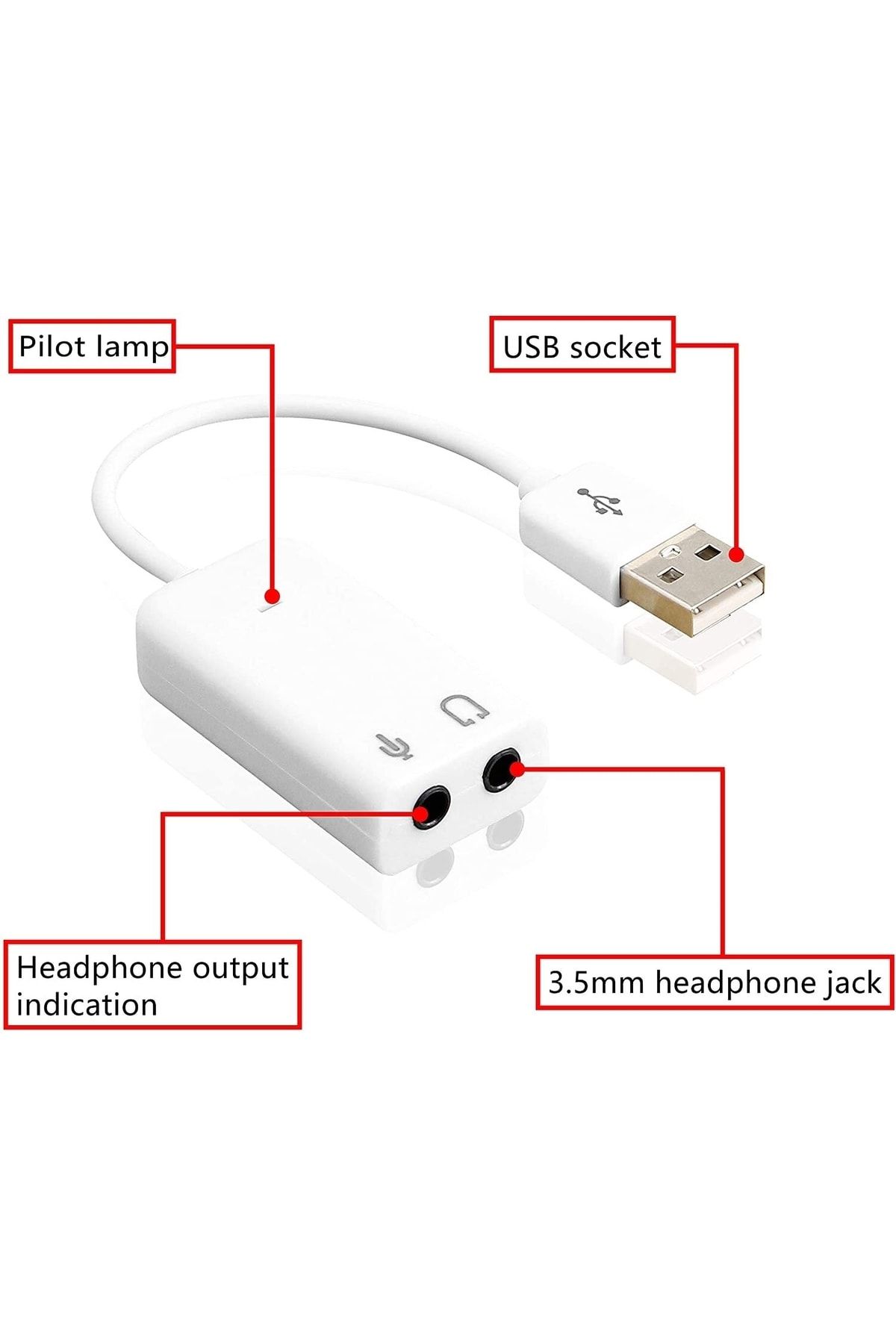 aogo Kablolu Usb Ses Kartı Virtual Sound Tak Kullan Kulaklık Mikrofon Çıkışı 7.1 Channel Harici Ses Kartı