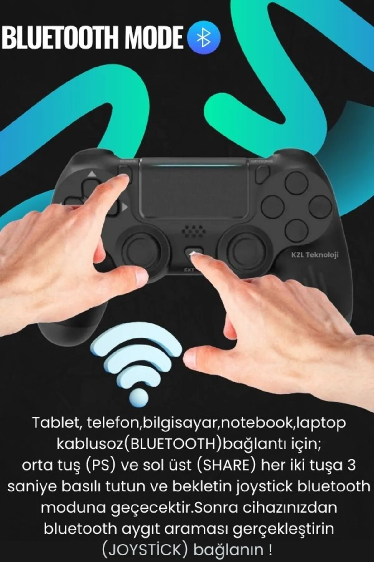 Maybax Kablosuz Bilgisayar Oyun Kolu Wireless Joystick PC Laptop Tablet Mobile Playstation4 Uyumlu