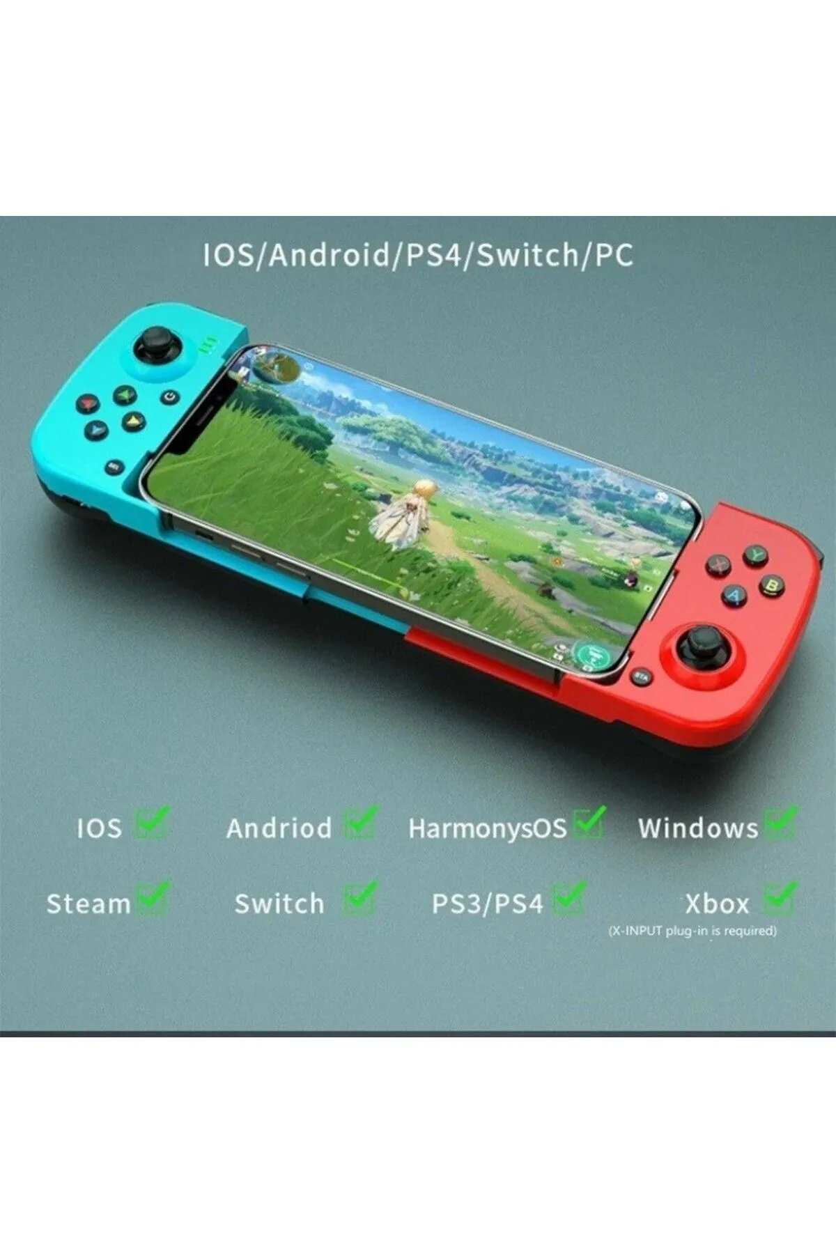 IntersTech Kablosuz Bluetooth D3 Android Gamepad El Konsolu Game Controller Joyistik Teleskopik Oyun Denetler