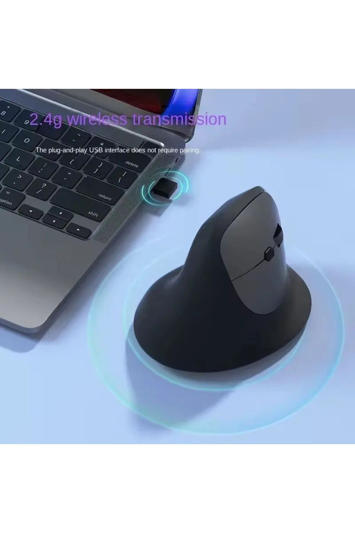 TEKNOMATİK Kablosuz Bluetooth ve Wireless Şarjlı Ergonomik Dik Mouse Fare 6 Tuşlu