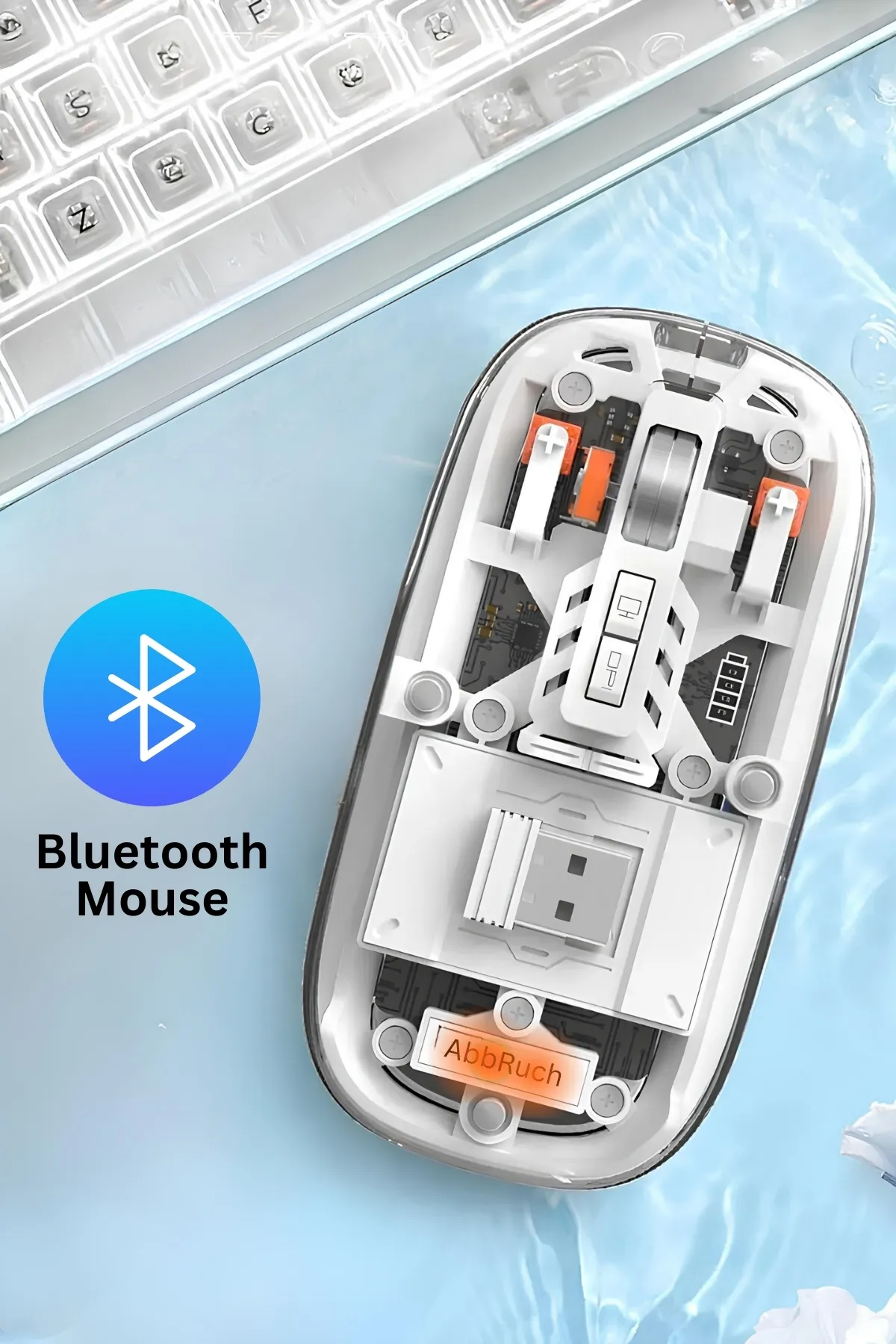 Abbruch Kablosuz Fare Wireless Optik Mouse 5 Tuşlu Çift Modlu Usb 2.4g Sessiz Şarj Edilebilir Dpı Kontrol