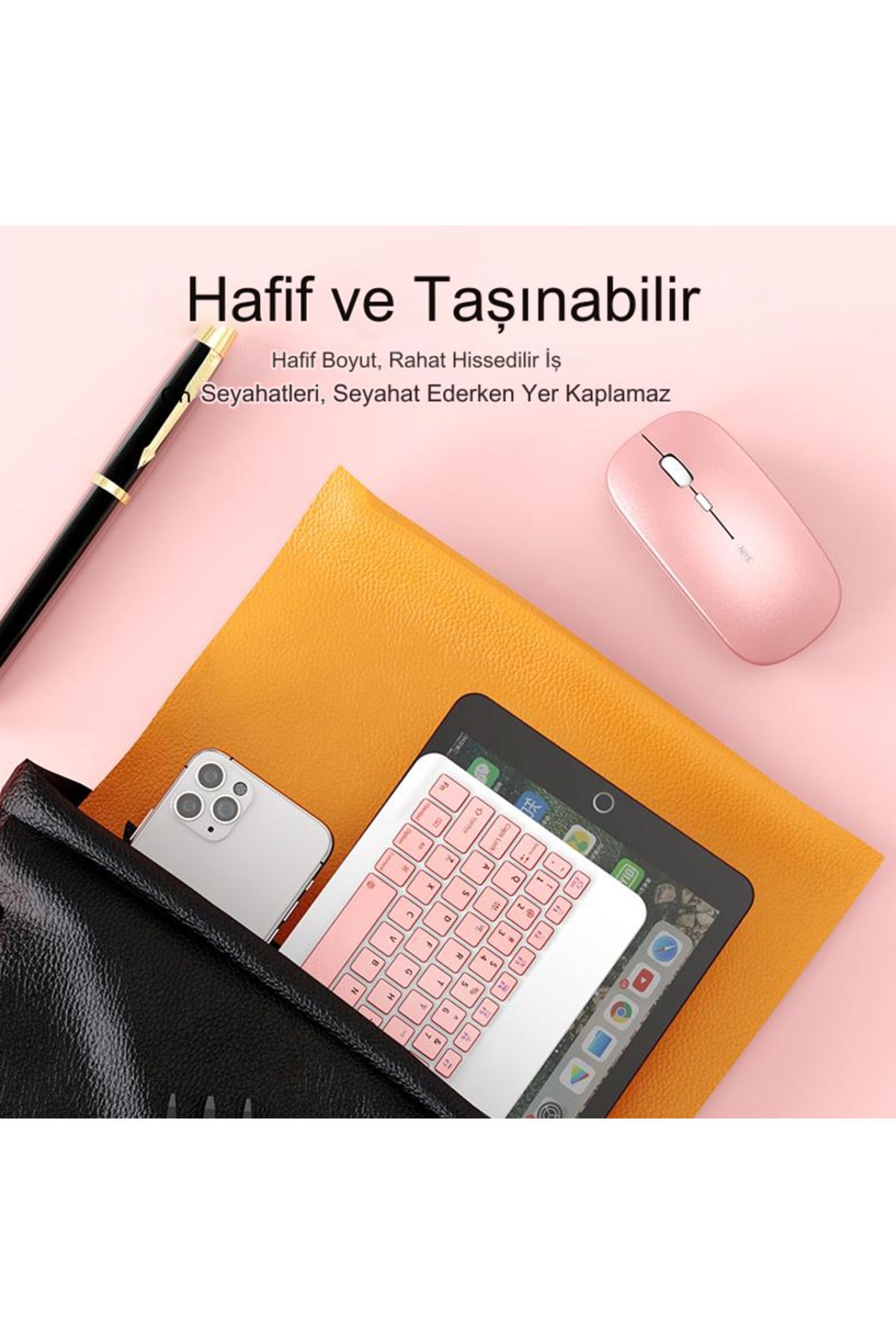 qasul Kablosuz Klavye Ve Mouse Seti Bluetoothlu Şarj Edilebilir Windows İos Android Telefon Tablet Uyumlu