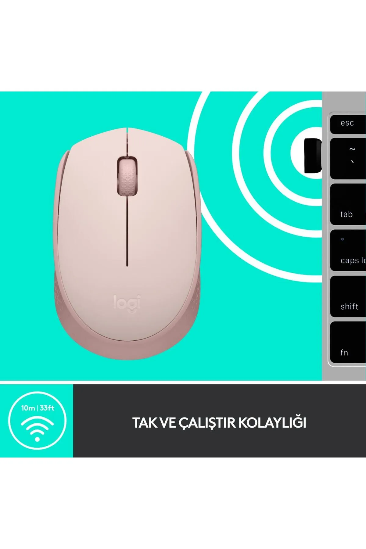 Logitech Kablosuz Pembe Mouse Pembe Kablosuz Mouse