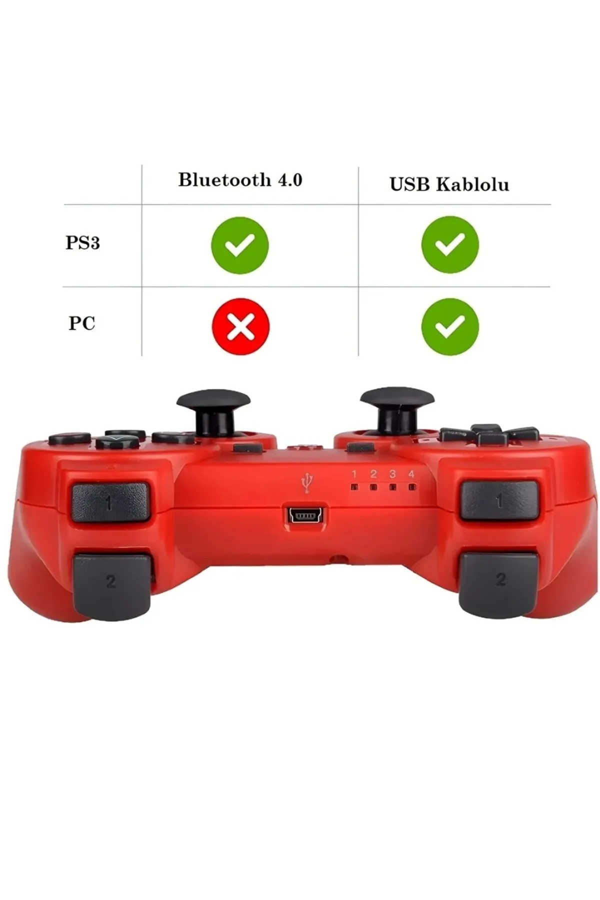 Glrtech Kablosuz PS 3 Wireless Joystick Analog Oyun Kolu