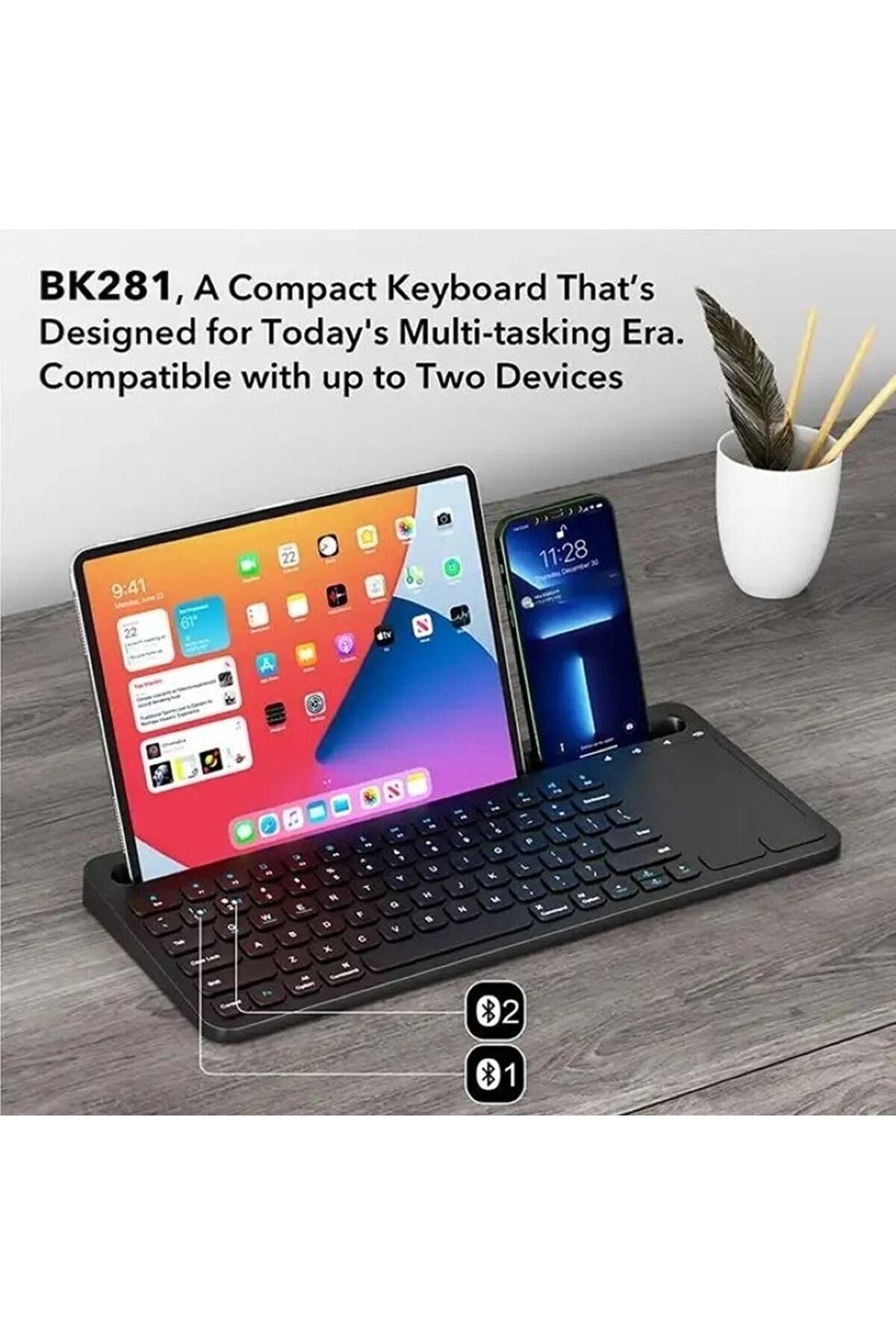 Aırstorr Kablosuz Yeni Qwerty Rgb Tablet Bilgisayar Uyumlu Bluetooth Dijital Klavyeler