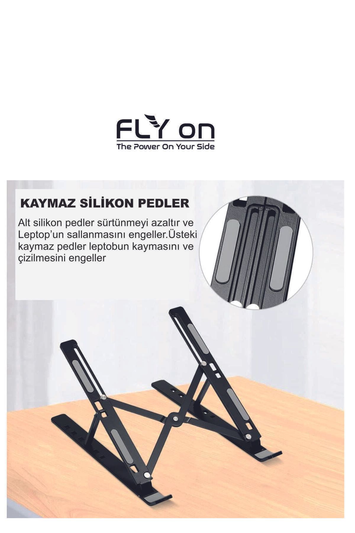 FLYON Katlanabilir Boyun Bel Ağrıları Engelleyen Alüminyum Dizüstü Leptop Ve Tablet Tutucu Stand Yükseklik