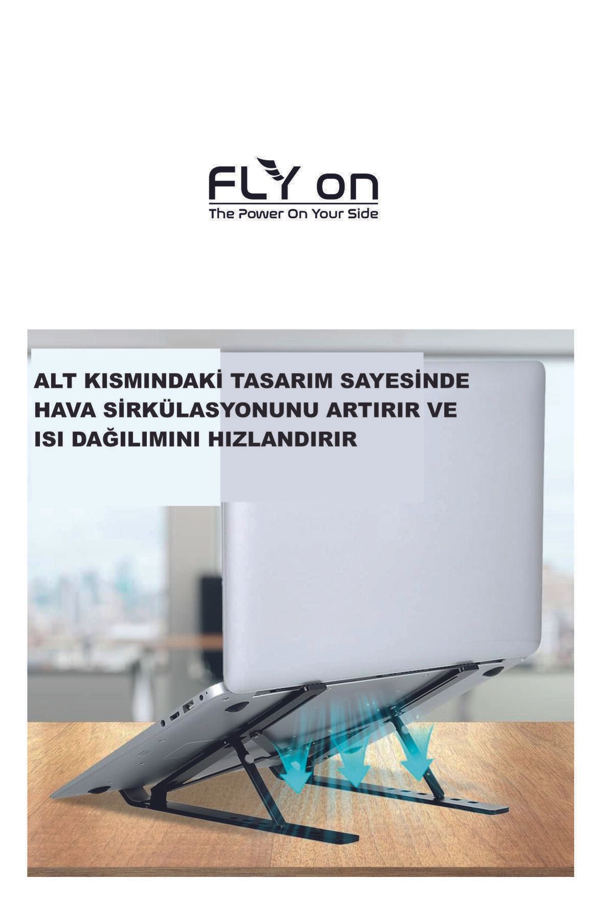 FLYON Katlanabilir Boyun Bel Ağrıları Engelleyen Alüminyum Dizüstü Leptop Ve Tablet Tutucu Stand Yükseklik