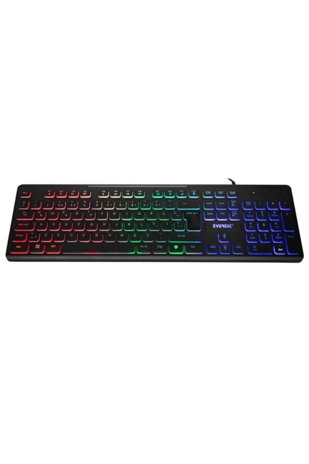 COLORFEST Kb-120 Sleek Siyah Usb Gökkuşağı Aydınlatmalı Q Gaming Oyuncu Klavyesi