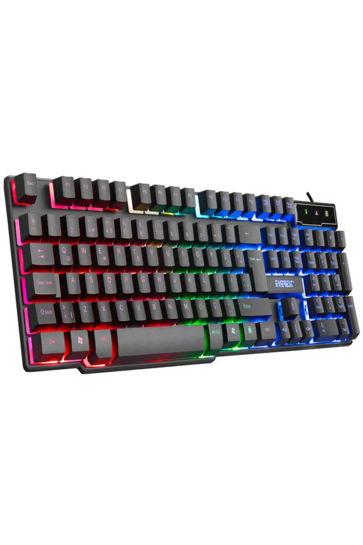 Everest Kb-188 Borealis Siyah Usb Gökkuşağı Aydınlatmalı Q Gaming Kablolu Oyuncu Klavyesi