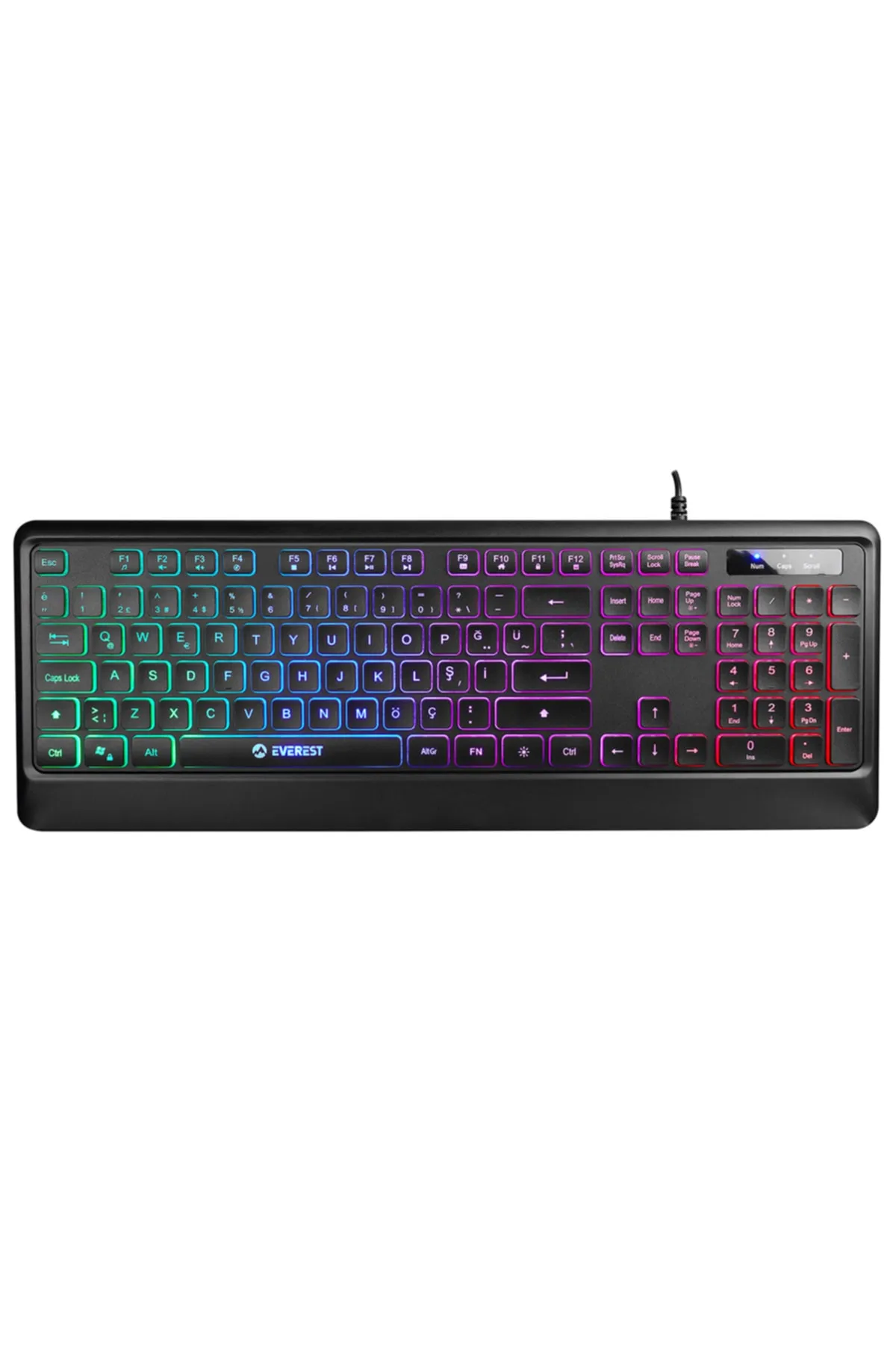 Everest Kb-2025 Rtm Rainbow Aydınlatmalı Backlight Membrane Gaming Oyuncu Klavye Profesyonel Klavye