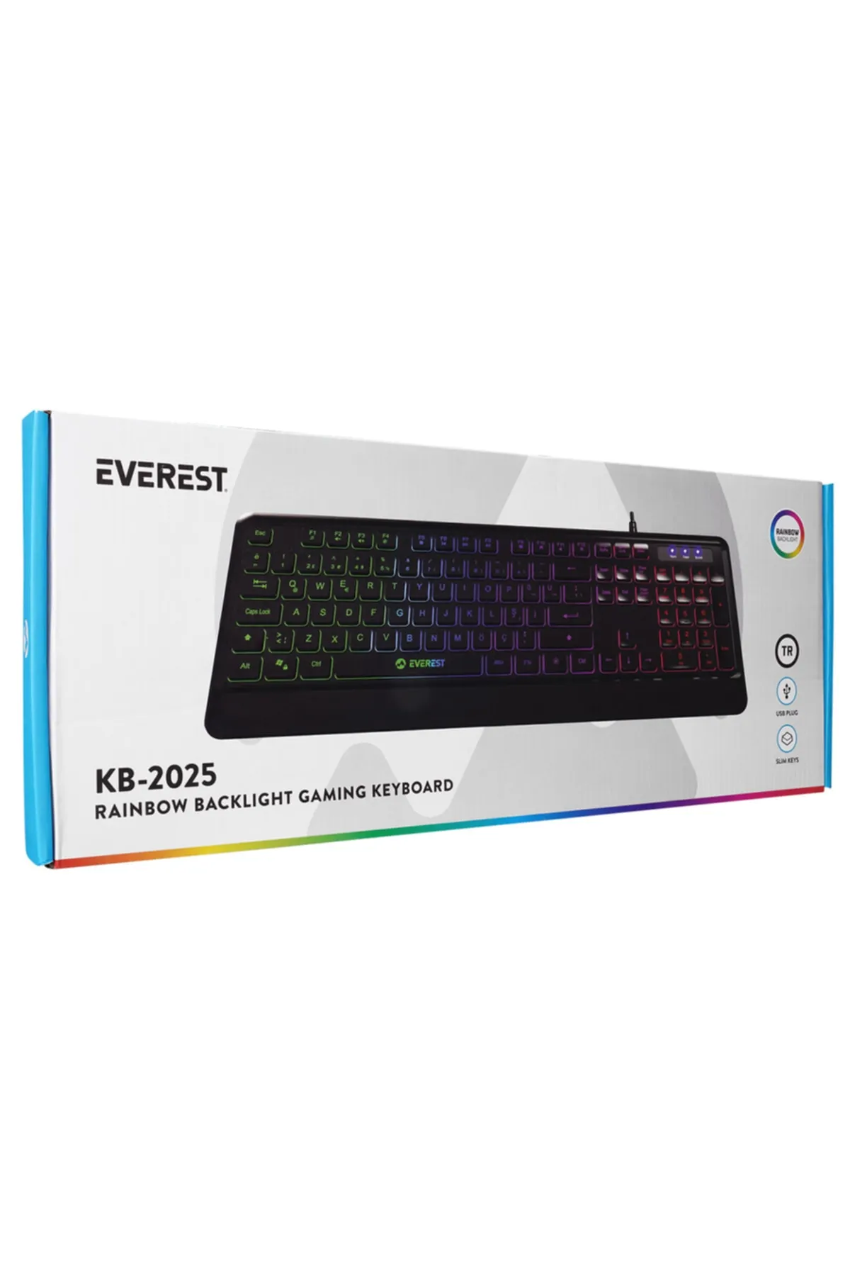 Everest Kb-2025 Rtm Rainbow Aydınlatmalı Backlight Membrane Gaming Oyuncu Klavye Profesyonel Klavye