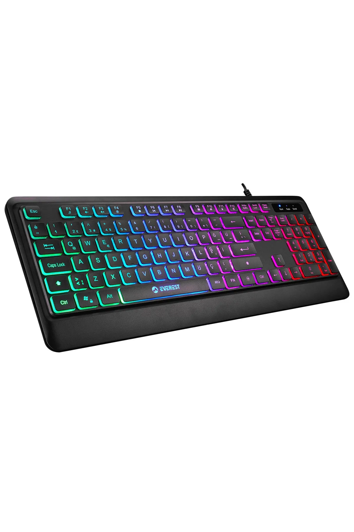 Everest KB-2025 Siyah USB Rainbow Backlight Membrane Gaming Oyuncu Klavye yni tsrm718675