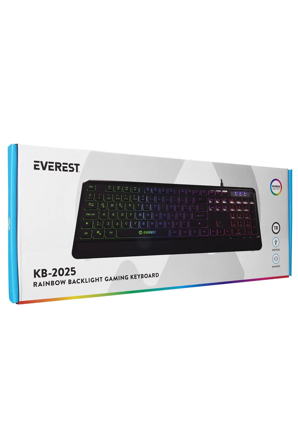 Everest KB-2025 Siyah USB Rainbow Backlight Membrane Gaming Oyuncu Klavye yni tsrm718675