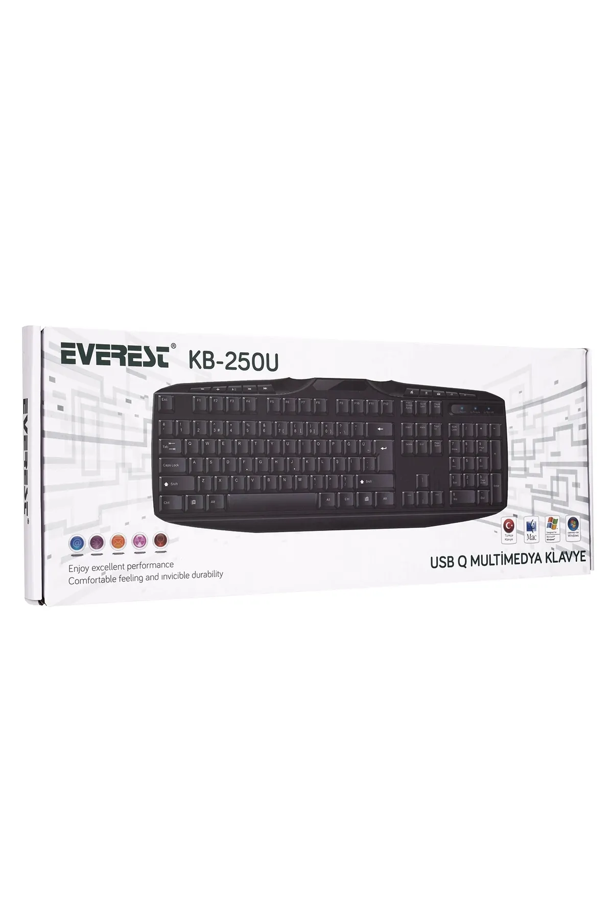 Everest KB-250U USB SIYAH USB Q MULTIMEDIA KABLOLU KLAVYE