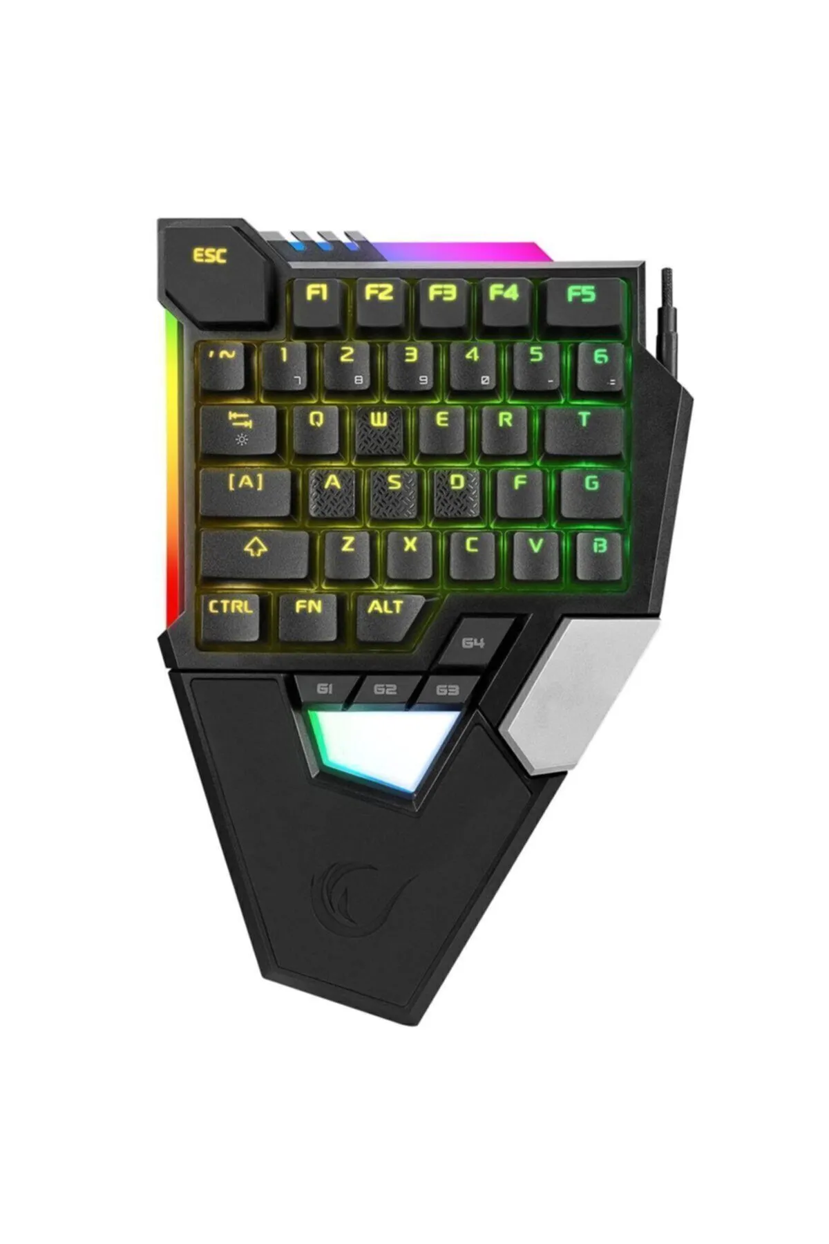 Rampage Kb-277 Omnı Siyah Örgülü Type C Rgb 6 Farklı Aydınlatma Modu Q Mini Gaming Oyuncu Klavyesi