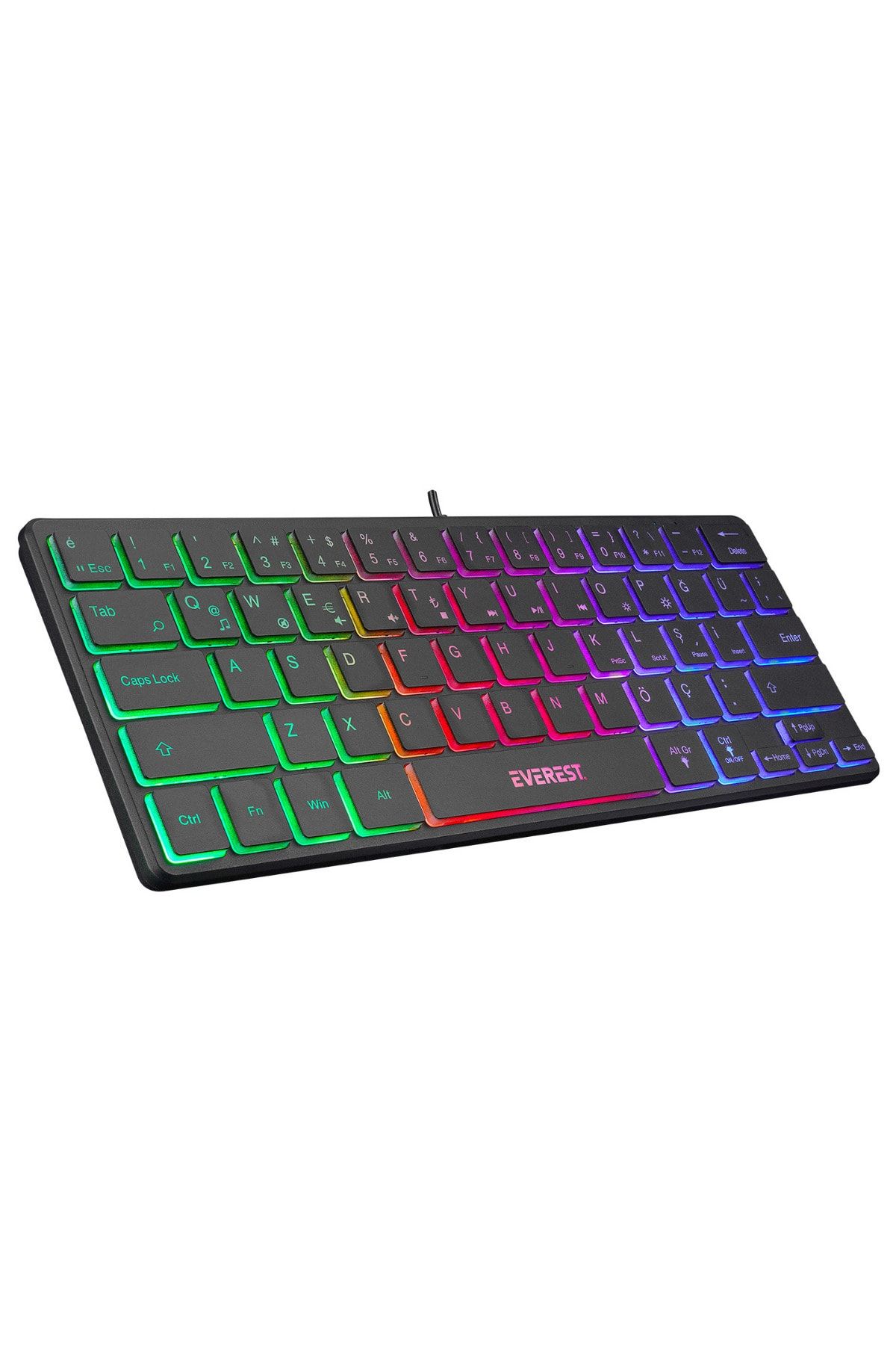 Everest Kb-73m Mınıco Usb Rainbow Aydınlatmalı Q Mini Klavye