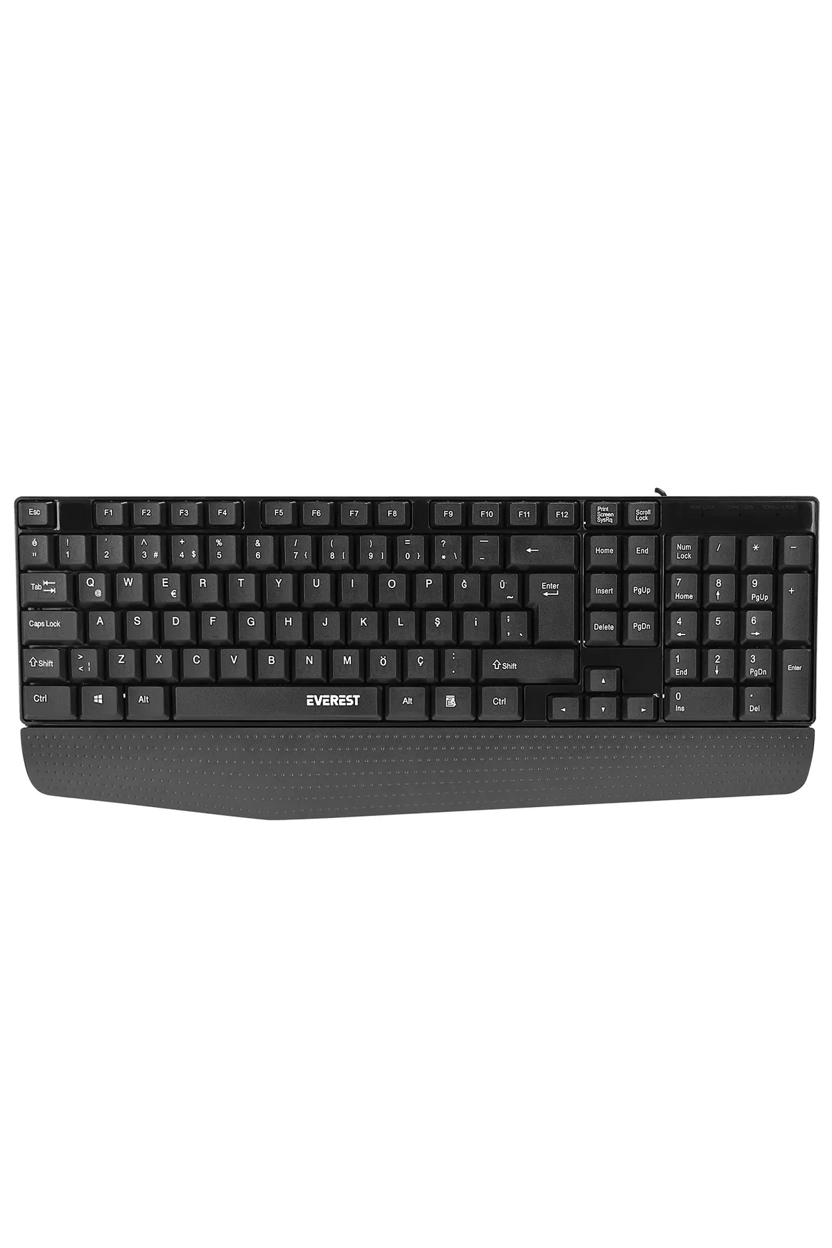 Everest KB-951U Siyah USB Bilek Destekli Q Standart Ofis Klavye