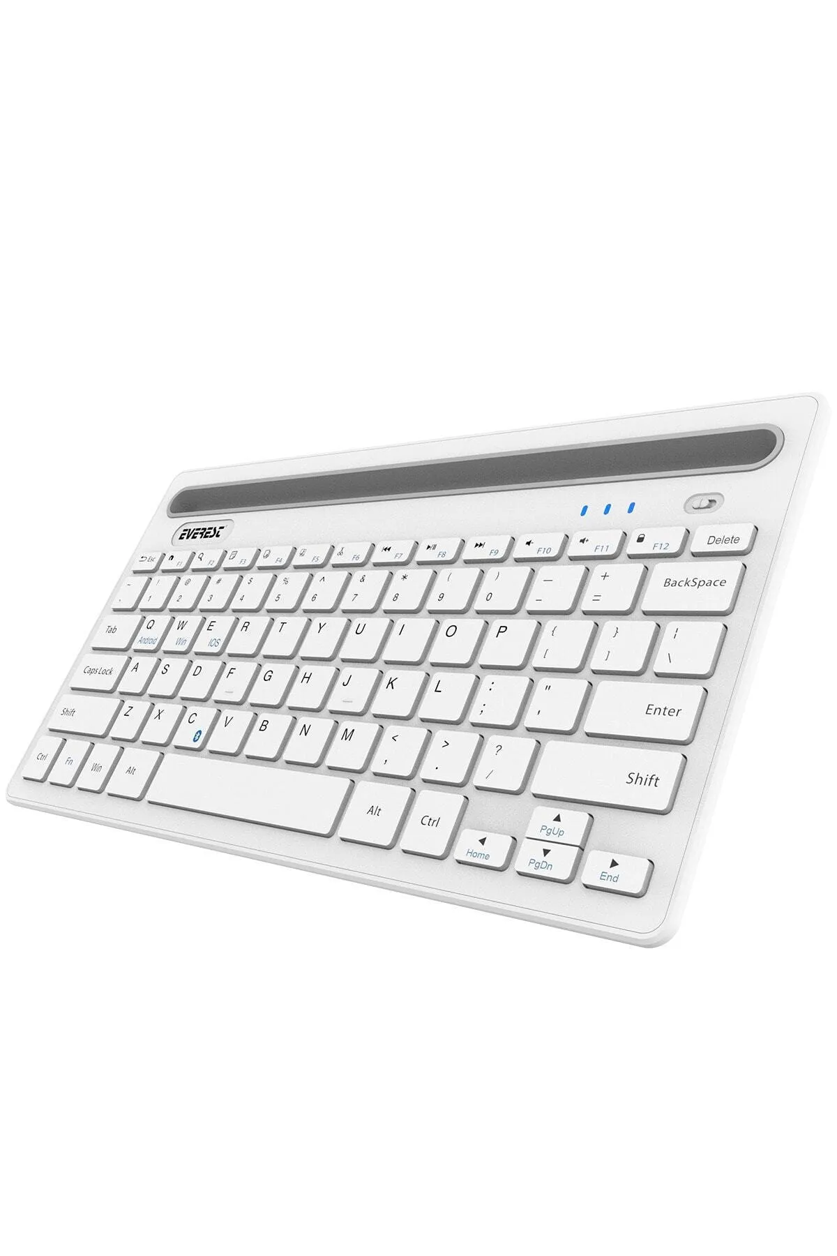 Everest Kb-bt82 Beyaz Bluetooth Ultra Ince+şarjlı Mac/win/android/ıos Uyumlu Tablet Standlı Kablosuz Klavye